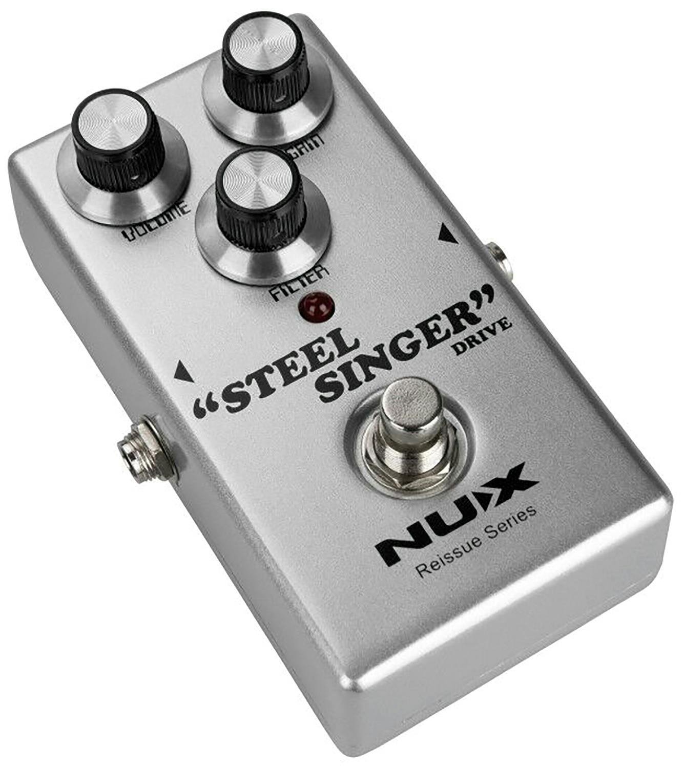 NUX Reissue Steel Singer Drive Pedal - DIAB-Nux-Reissue-Steel-Singer-Drive-Pedal-in-Silver-Angle.jpg