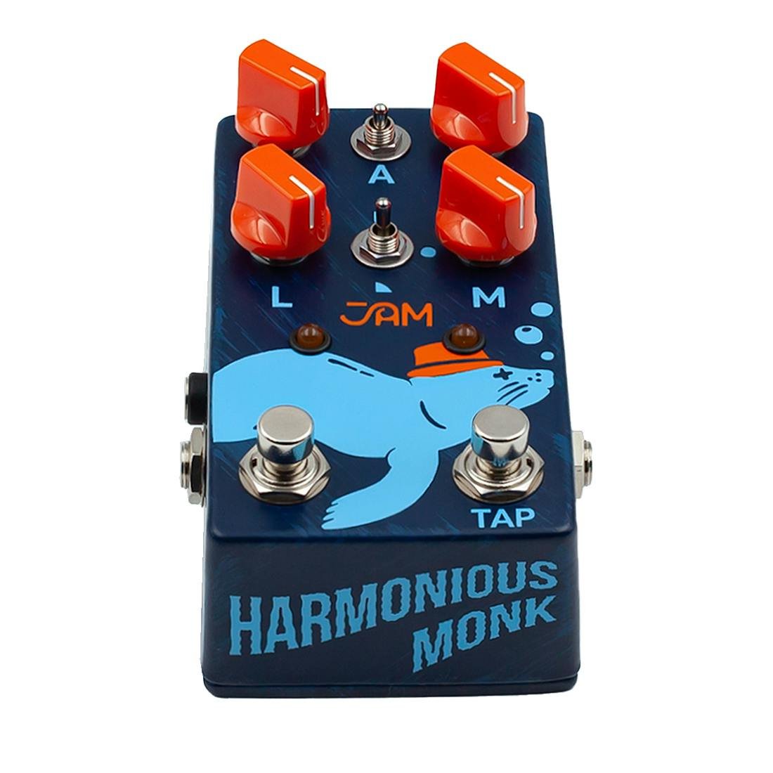 JAM Pedals Harmonious Monk Mk2 'That Pedal Show' Signature Harmonic Tremolo Pedal - JAM-HARMMONK-MK2-Jam-Pedals-Harmonious-Monk-MkII-Low-Angle.jpg