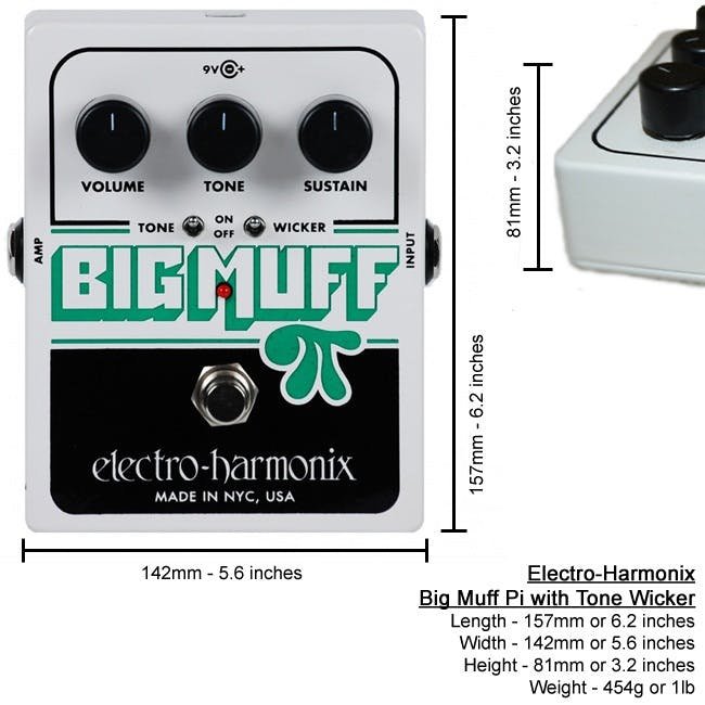Electro Harmonix Big Muff PI with Tone Wicker Fuzz Pedal