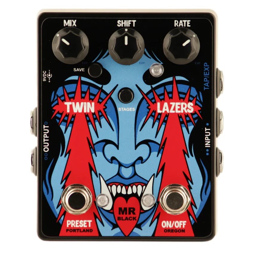 Mr. Black Twin Lazers K1 Dual Phase-Shifter Pedal - MB-TZXX-A2-Mr-Black-Twin-Lazer-K1-Pedal.jpg