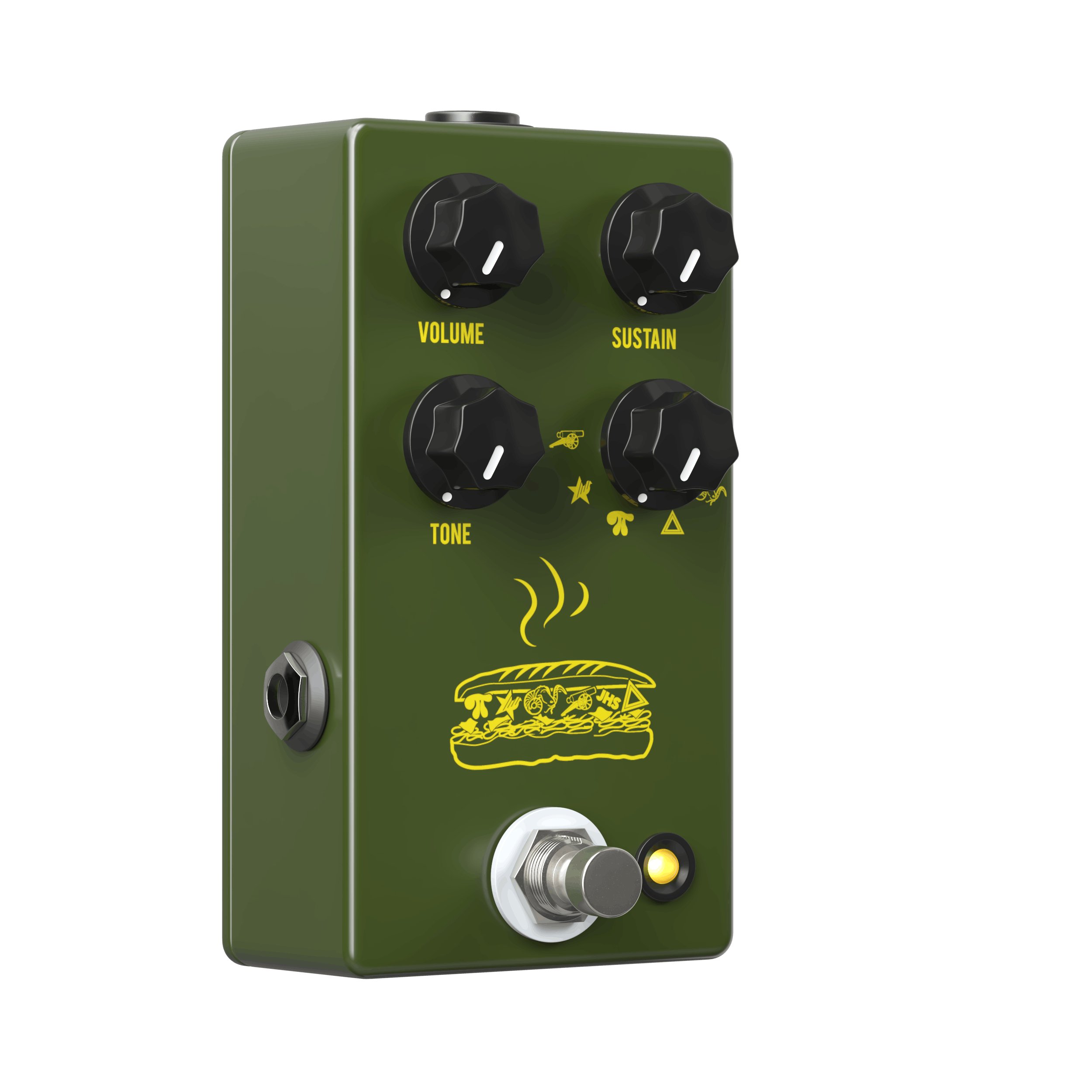 JHS Pedals Muffuletta Fuzz Pedal in Army Green - 470273-JHS Pedals Muffuletta Green Right Side.jpg