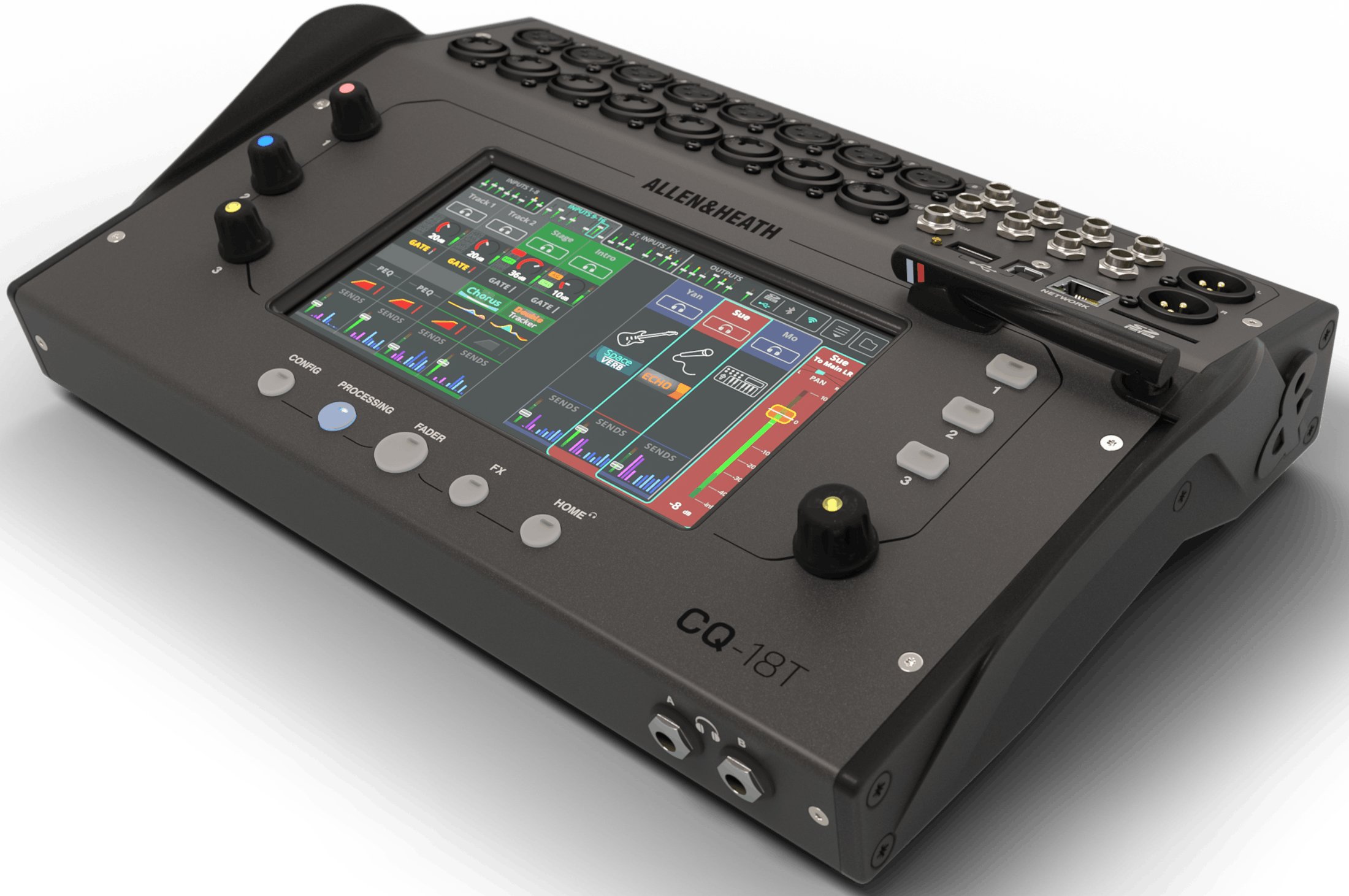 Allen & Heath CQ18T Small format digital mixing console with touchscreen - CQ18T-AH_CQ18T_Digital_Mixer_Tilt.jpg