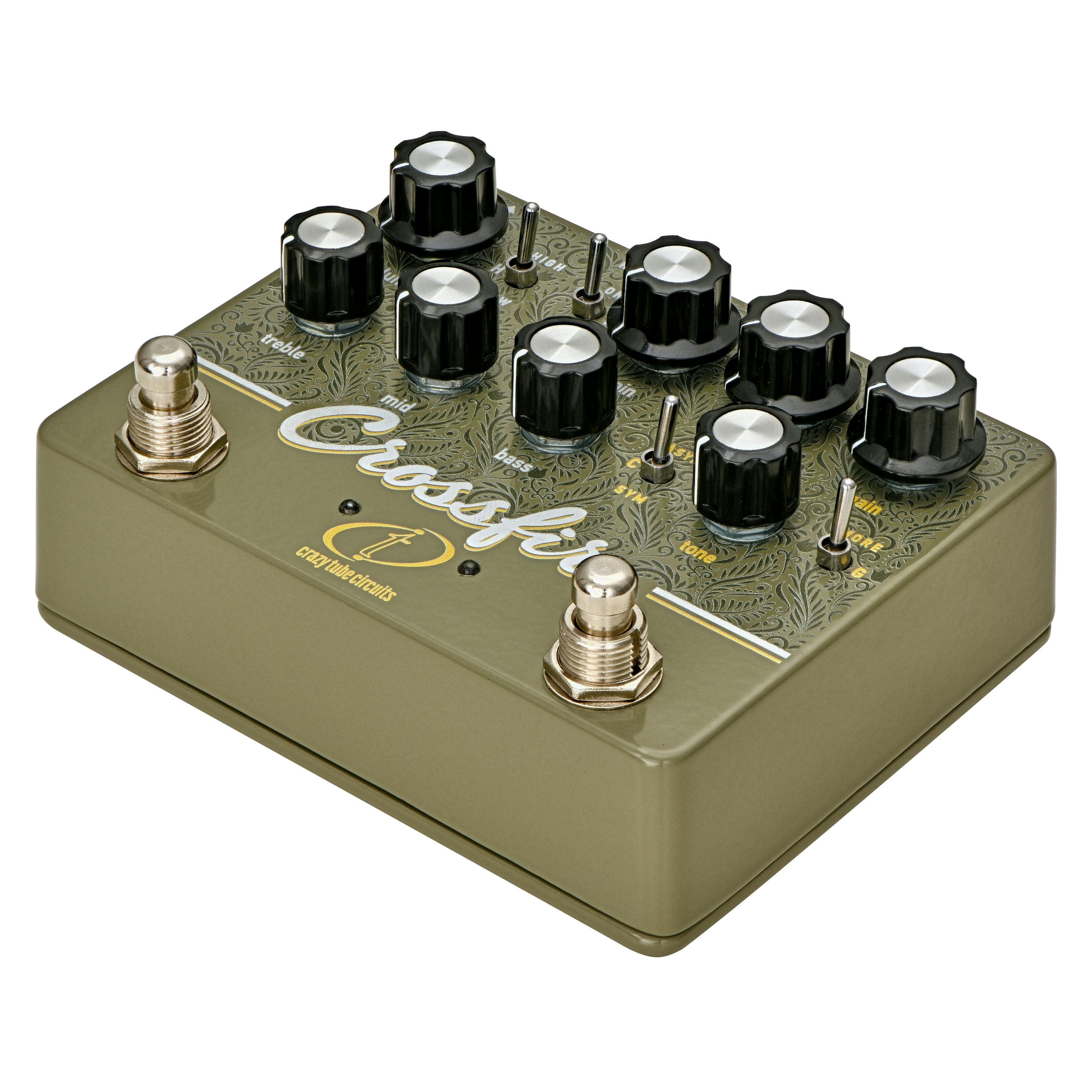 Crazy Tube Circuits CROSSFIRE Dual Channel Overdrive Pre-Amp FX Pedal - 63646-Crazy-Tube-Circuits-Crossfire-Angle.jpg