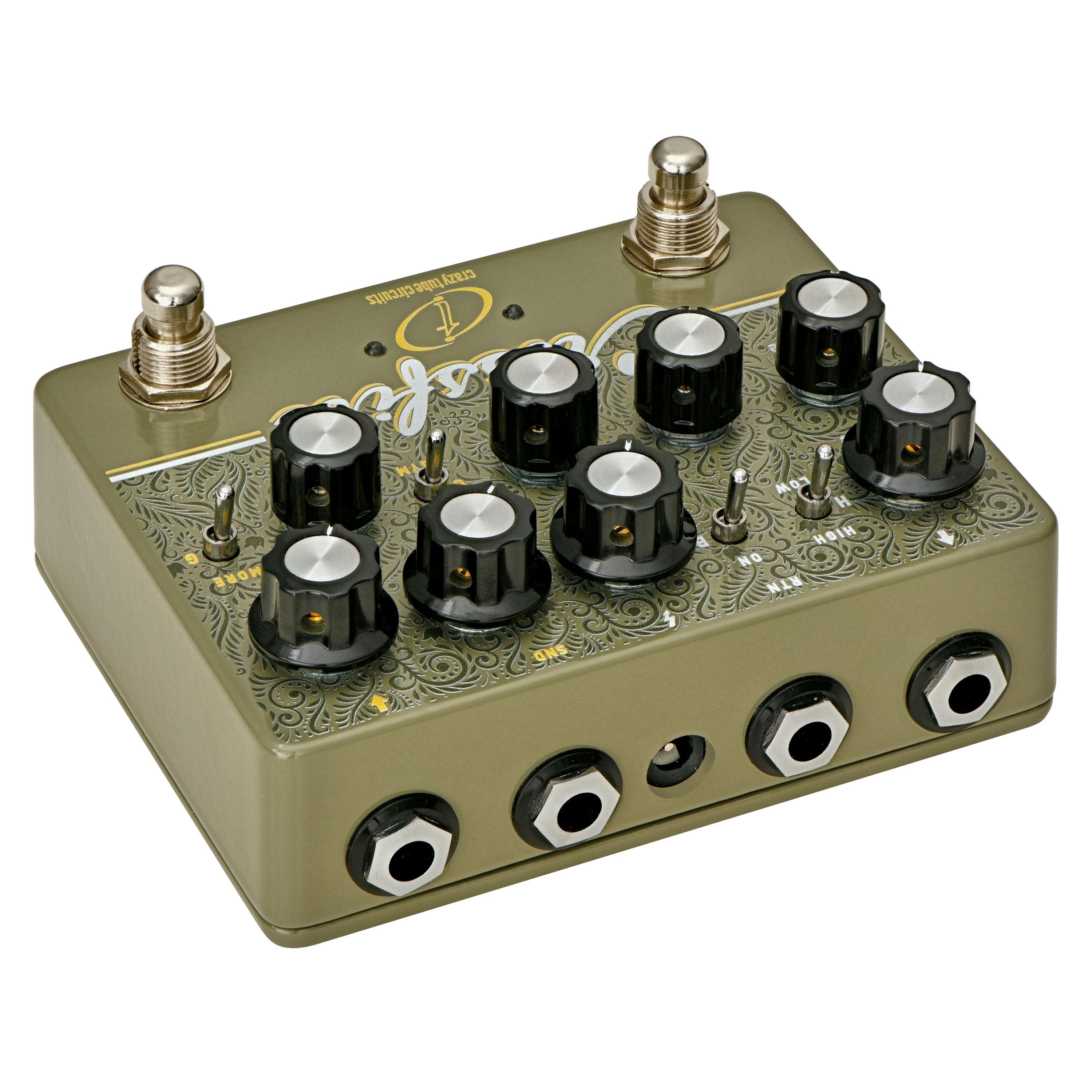 Crazy Tube Circuits CROSSFIRE Dual Channel Overdrive Pre-Amp FX Pedal - 63646-Crazy-Tube-Circuits-Crossfire-Angle-Back.jpg
