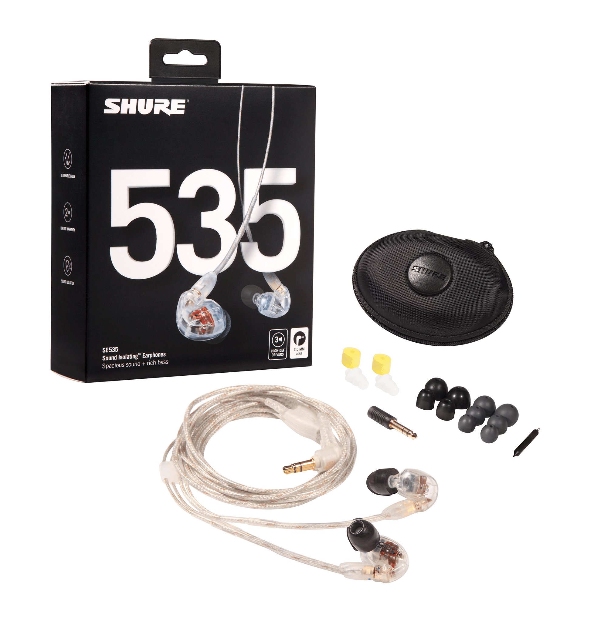 Shure SE535 Sound Isolating Earphones in Clear - 277100-1527236846552.jpg