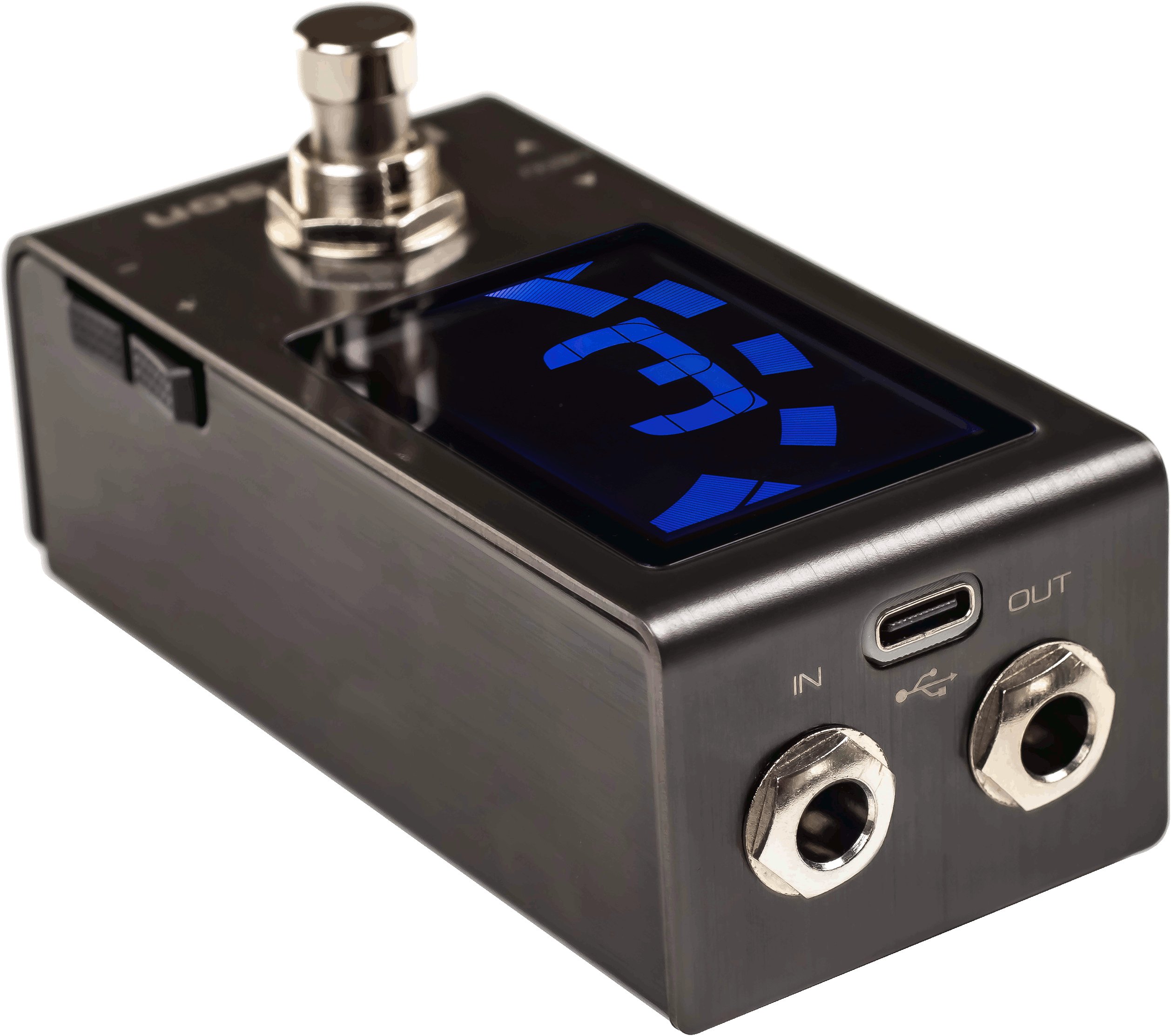Peterson Mini Strobe Pedal Tuner - PT-STOMPMINI-Peterson-strobostomp-mini-in-silver-top.jpg
