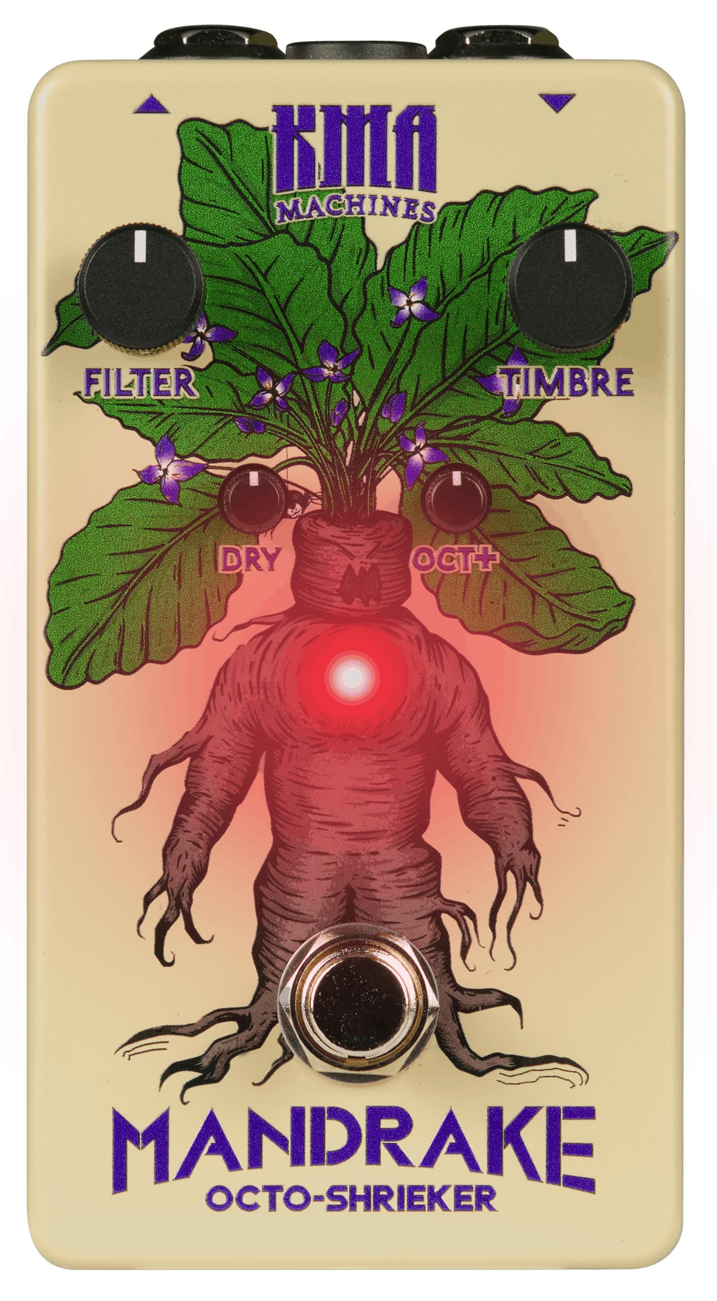 KMA Machines Mandrake Octo-Shrieker Octave Pedal - KMA-MANDR-kma-machines-mandrake-front-led.jpg