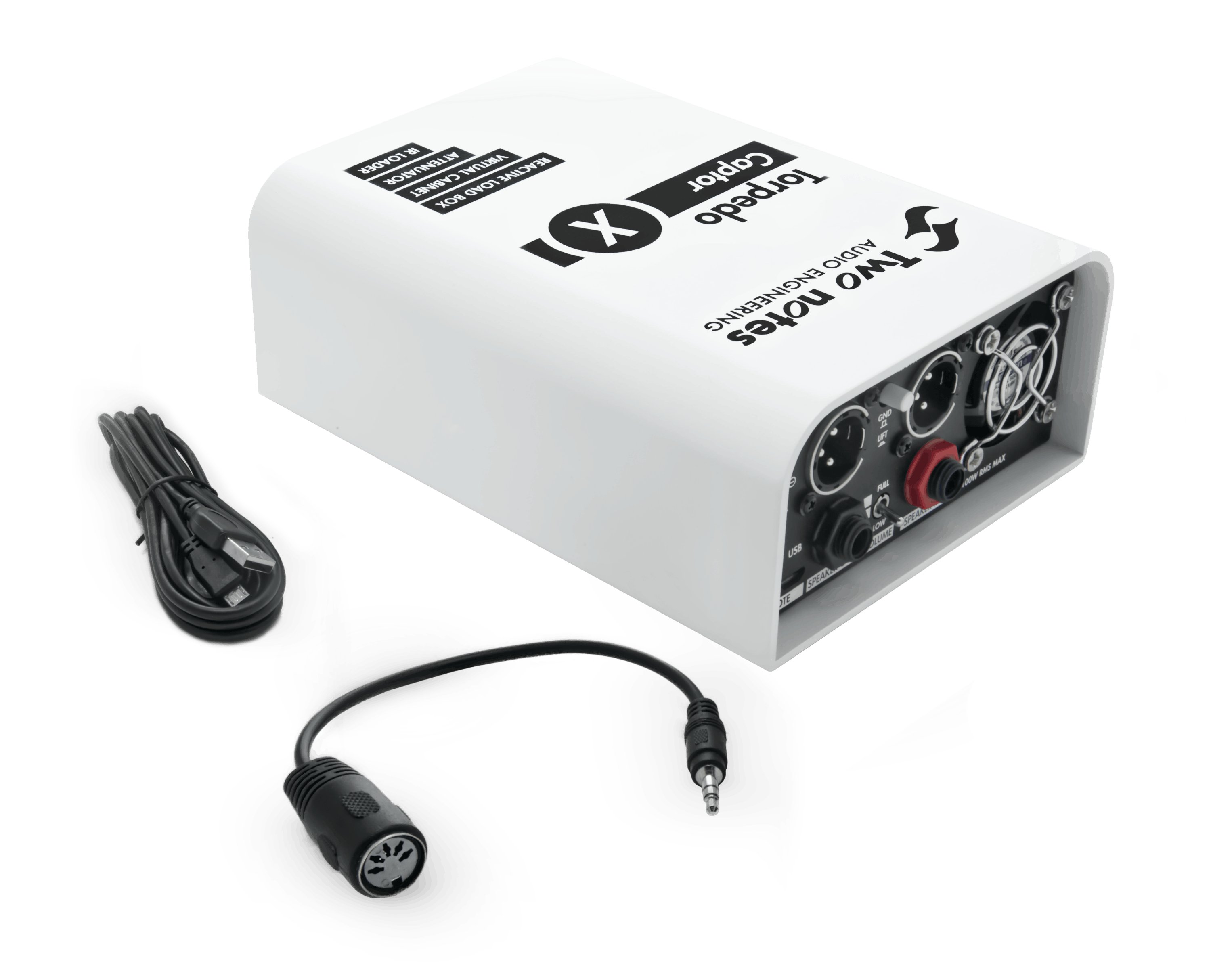 Two Notes Torpedo Captor X 8 ohm Compact Reactive Load Box, Attenuator, Cab Sim and IR Loader - 373224-two_notes-captor_x-with_accessories.jpg