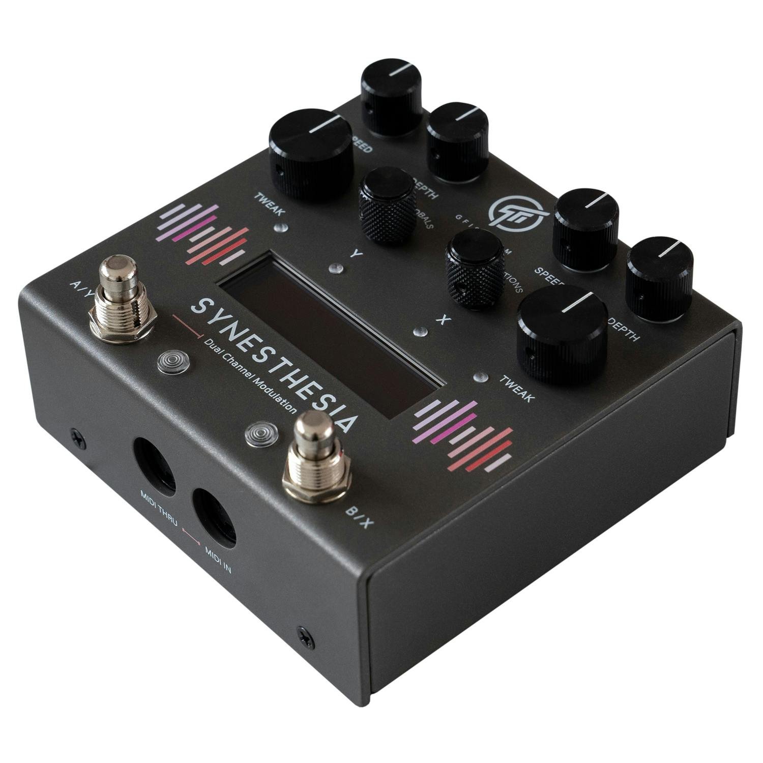 GFI System Synesthesia Dual Channel Modulation Pedal - 362502-GFI-System-Synesthesia-Angle.jpg