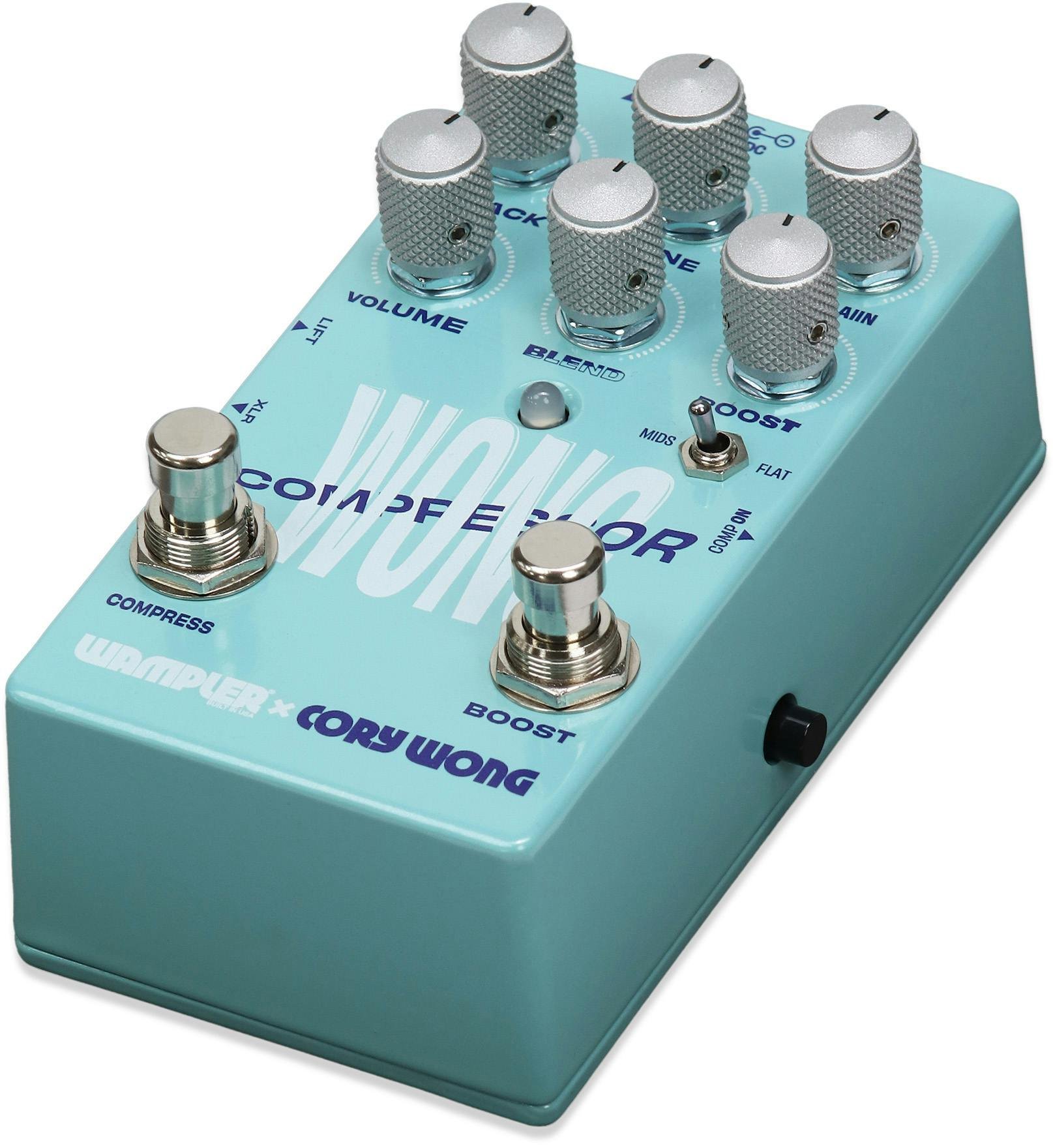 Wampler Cory Wong Compressor Pedal with Boost - WONGCOMP-Cory-Wong-Wampler-Compressor-Pedal-in-Blue-Left.jpg
