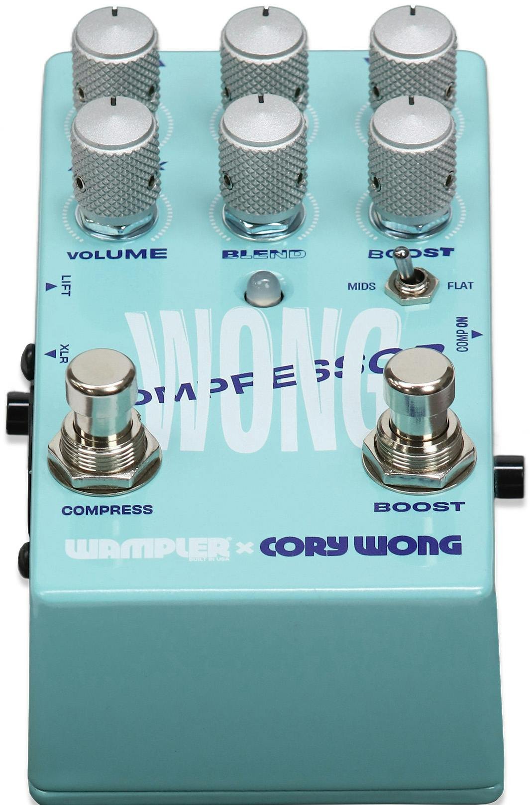 Wampler Cory Wong Compressor Pedal with Boost - WONGCOMP-Cory-Wong-Wampler-Compressor-Pedal-in-Blue-Back-Front.jpg