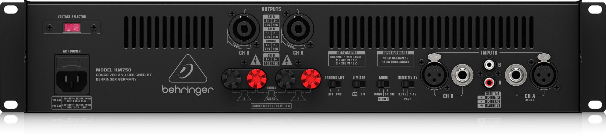Behringer KM750 750-Watt Stereo Power Amplifier - Andertons Music Co.