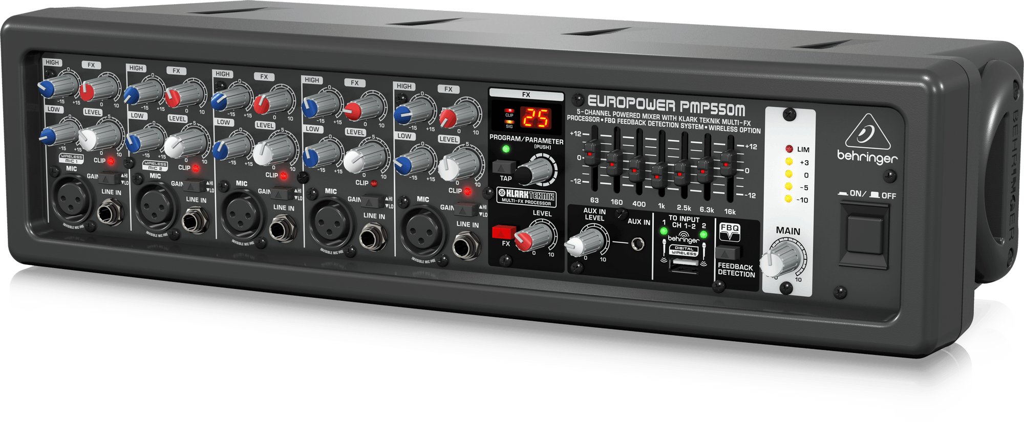 Behringer PMP550M 500-Watt 5 Channel Powered Mixer - Andertons