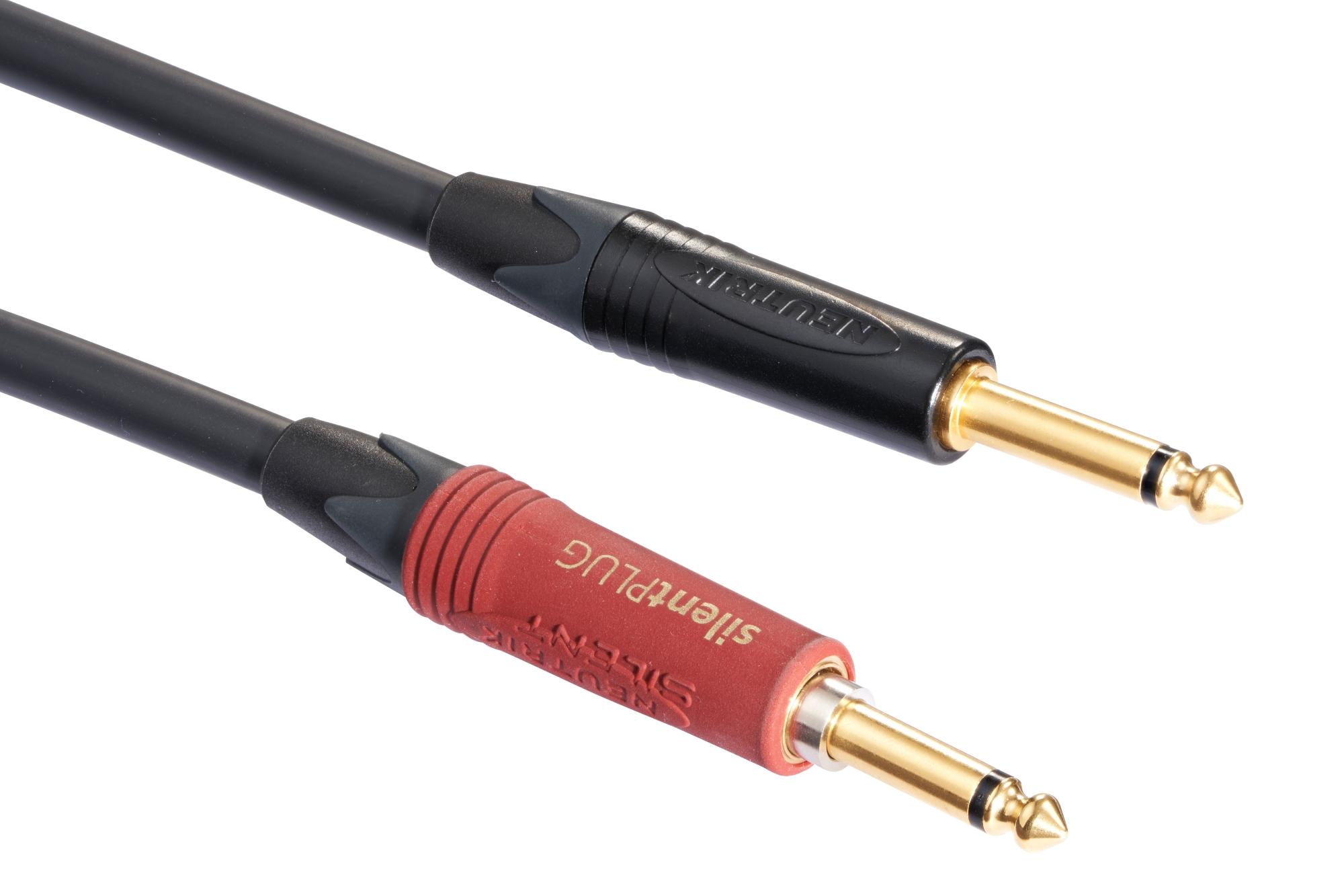 Mogami 3368 Ultimate Guitar 6m Lead Terminated with Black and Gold 1/4″ Jack and Straight Neutrik silentPLUG - Ultimate Guitar - Jack to Jack Connectors.jpg