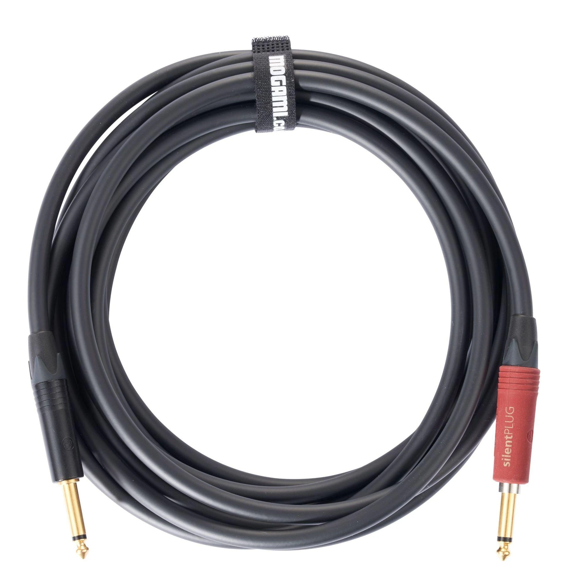 Mogami 3368 Ultimate Guitar 6m Lead Terminated with Black and Gold 1/4″ Jack and Straight Neutrik silentPLUG - J2S-33680-J2-6.jpg