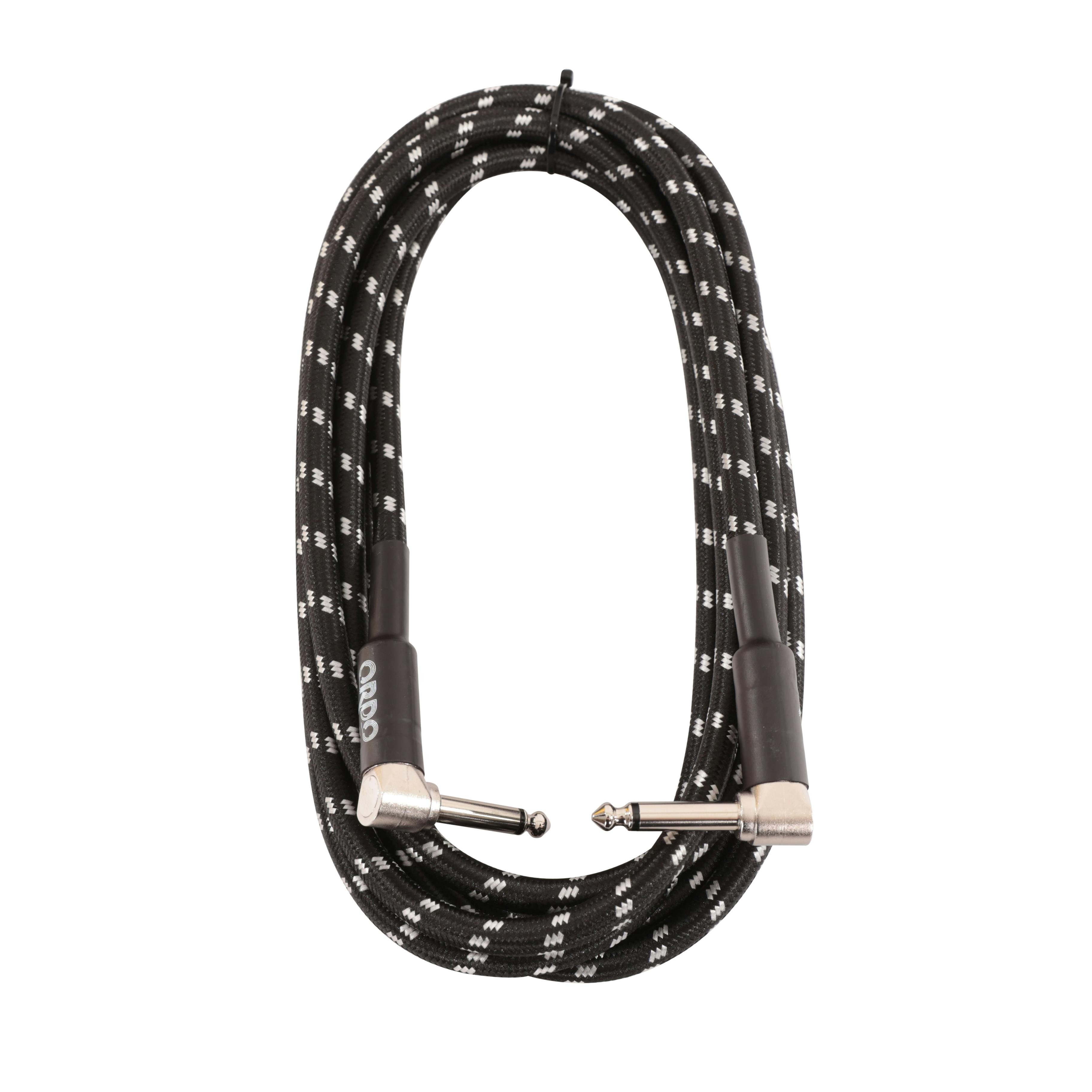 Ordo 10ft/3m Angled To Angled Braided Black and Grey Instrument Cable - C-IC3-3-BBKGR-1JA-1J-C-IC3-3-BBKGR-1JA-1J-2.jpg