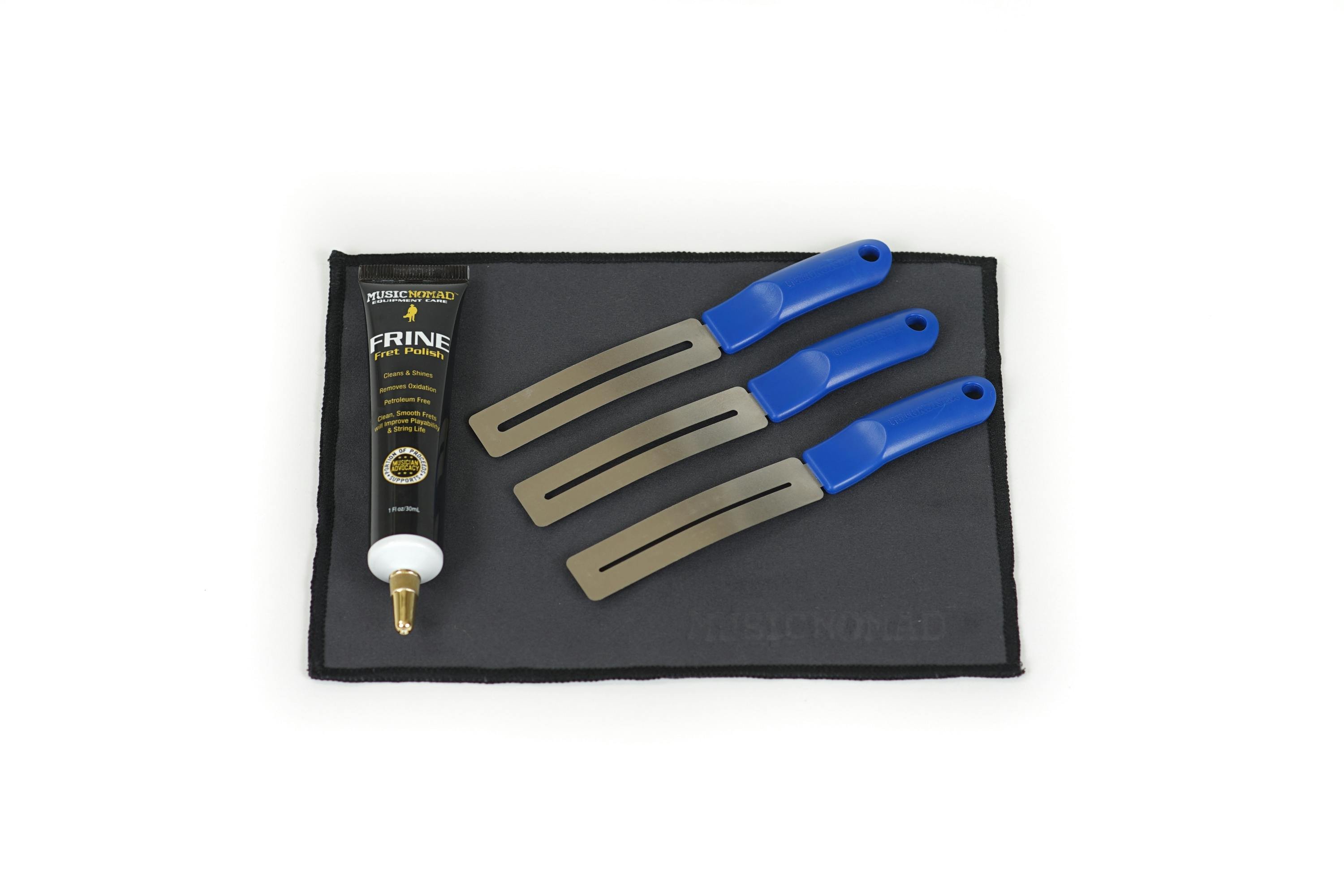 MusicNomad Frine Fret Polishing kit Bundle with MN104 MN225 & MN201 - 484805-MN124 Main out of package.jpg