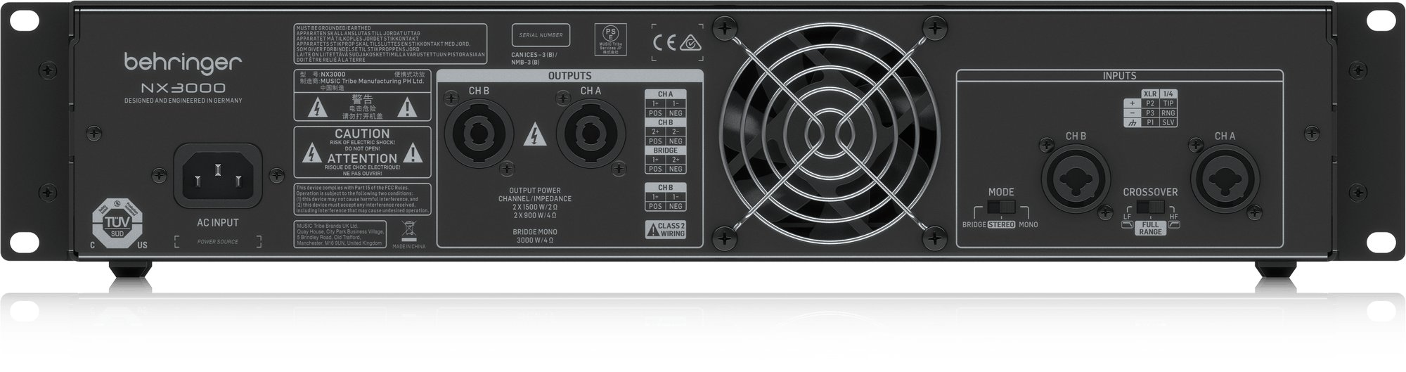 behringer NU3000 パワーアンプ 3000W Behringer iNUKE NU3000 Power Amp at Gear4music