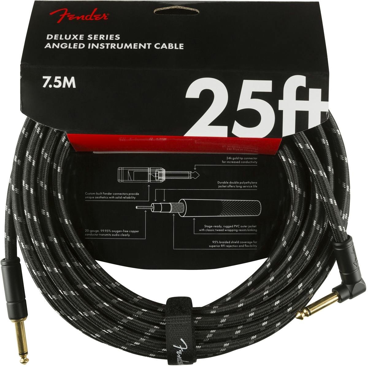 Fender Deluxe Series Instrument Cable Straight/Angle 25' in Black Tweed - 319862-1548776109896.jpg