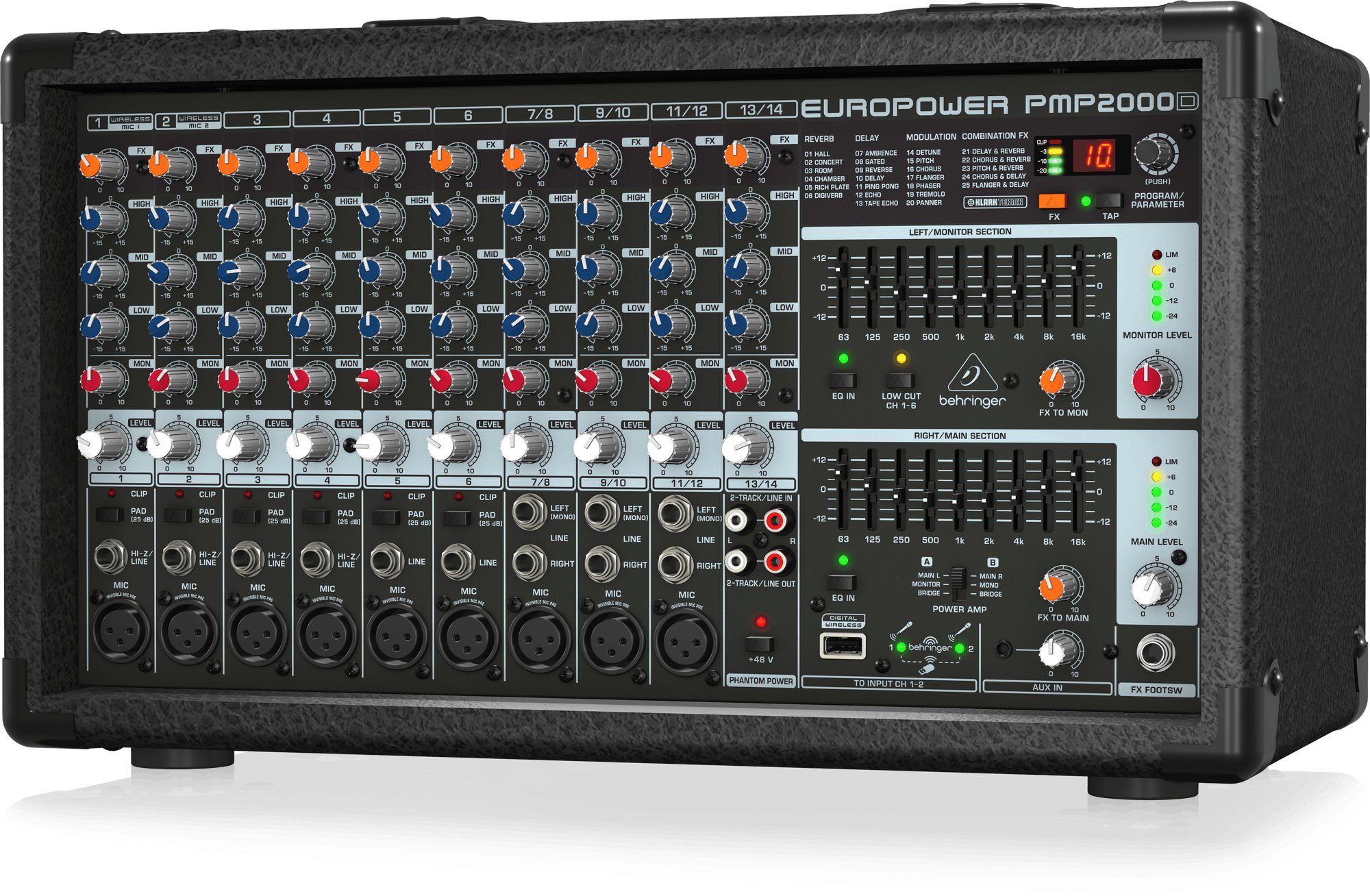 BEHRINGER EUROPOWER PMP2000 パワードミキサー Behringer PMP2000D 2000-Watt 14-Channel Powered Mixer with