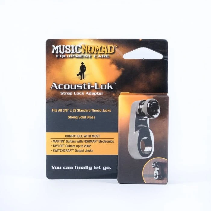 MusicNomad Acousti-Lok Strap Lock Adapter for Standard Output Jacks - 444507-MN270 Main In Package Updated 8-2019.jpg