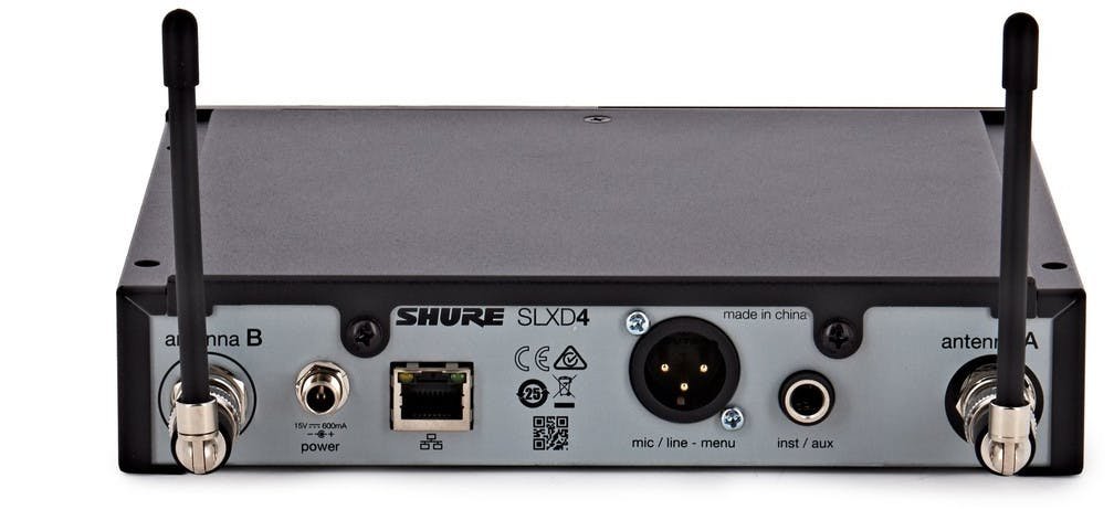Shure SLXD24/SM58 Wireless System with SM58 Handheld Transmitter K59 Band - SLXD24UKSM58K59-Shure_SLXD24_B87A_Wireless_System_Beta_87A_Transmitter_Rear.jpg