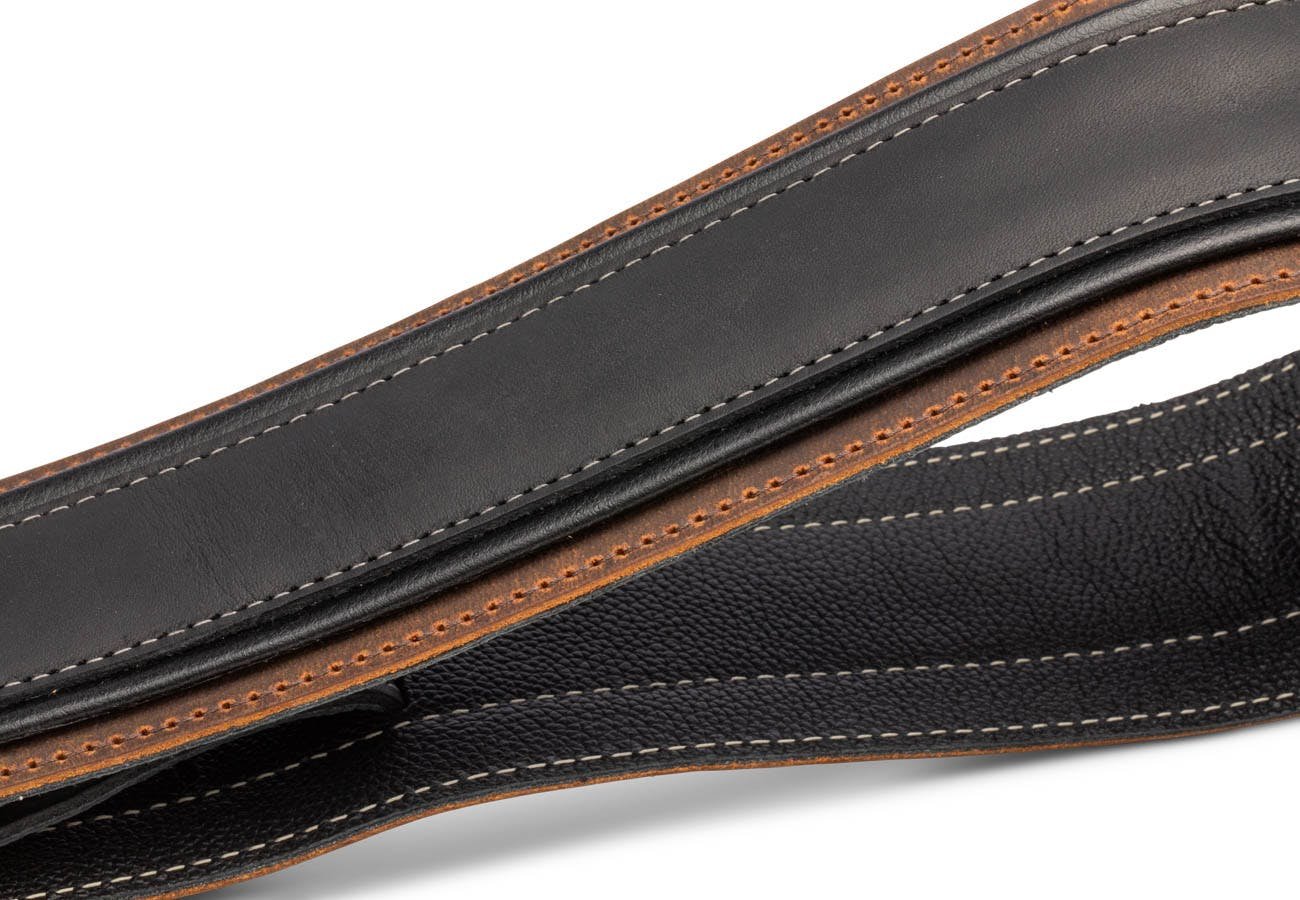 Taylor American Dream Leather Strap, Brown/Black with white stitching - 491822-1643191825769.jpg