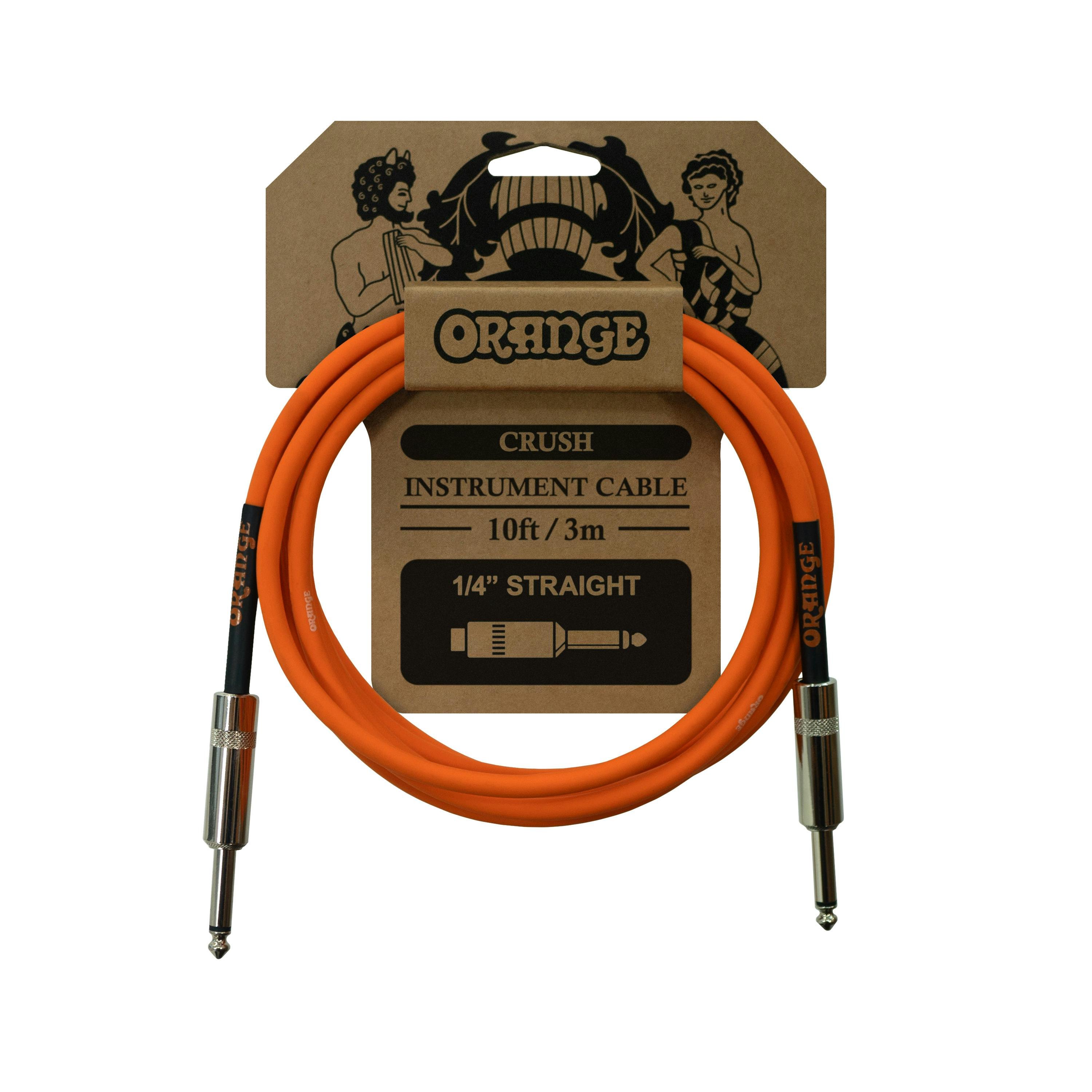 Orange Crush 10ft Instrument Cable, Straight to Straight - 342927-Crush Cables - 10ft Instrument Straight.jpg