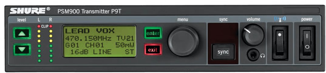 Shure PSM900 Transmitter ONLY with Removable Antenna - Channel 38 - P9TUK-Shure_Wireless_reciever_Front.jpg