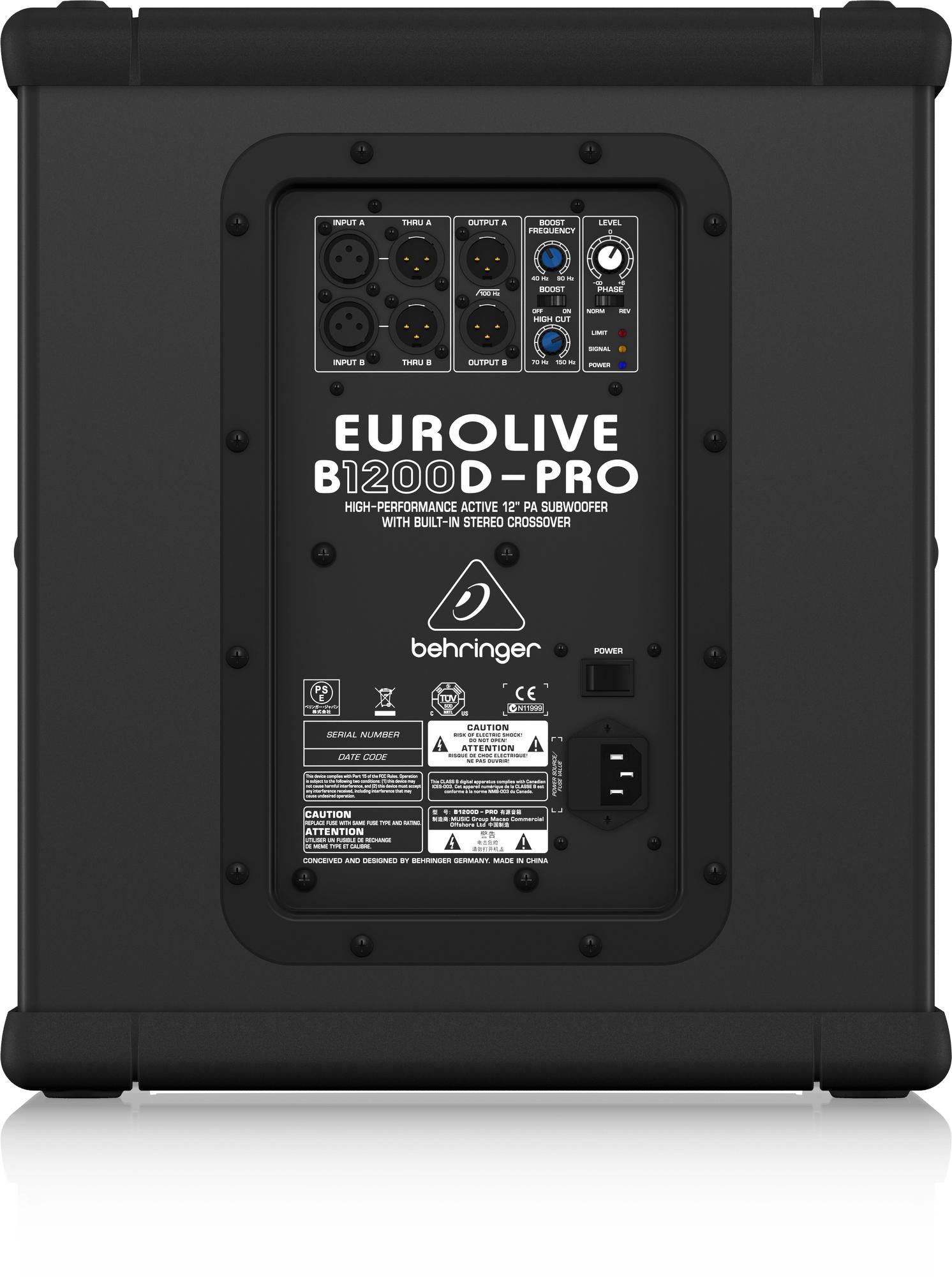 Behringer B1200D-PRO Active 500-Watt 12" PA Subwoofer - 436039-B1200D-PRO_P0A9M_Rear_XL.jpg