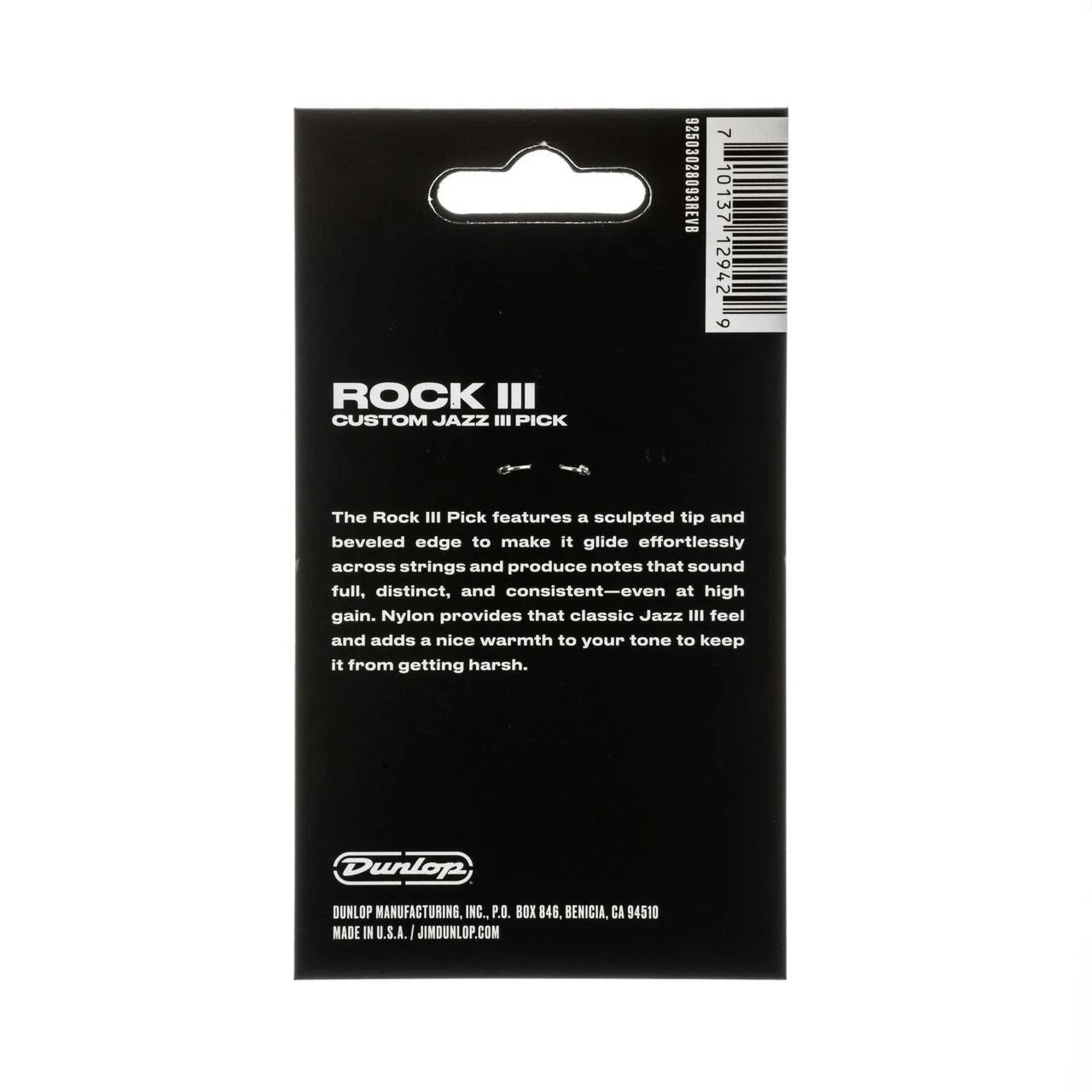 Jim Dunlop Rock III Nylon Custom Jazz III 1.38mm Pick - Pack Of 6 - 504676-1649425016103.jpg