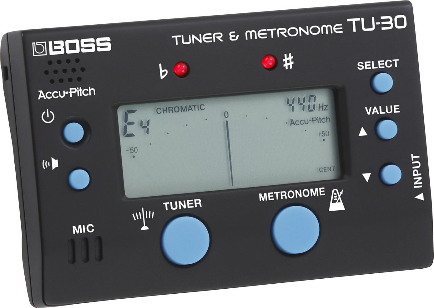 BOSS TU30 Tuner & Metronome - 107458-TU-30_DR_tuner.jpg