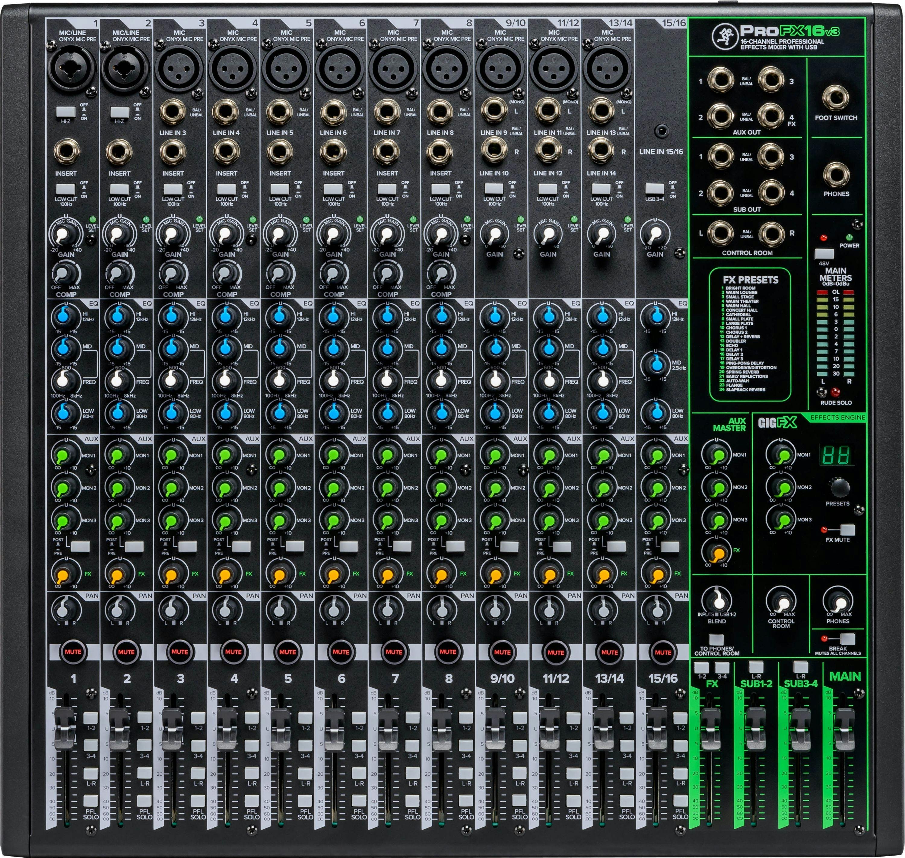 Mackie PROFX16 V3 Mixer with Digital FX - 355703-ProFX16v3_Top.jpg