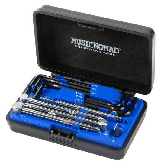 MusicNomad Premium Guitar Tech Truss Rod Wrench 11 Piece Set - MNO-MN235-musicnomad-wrench-and-tools-set-angle.jpg