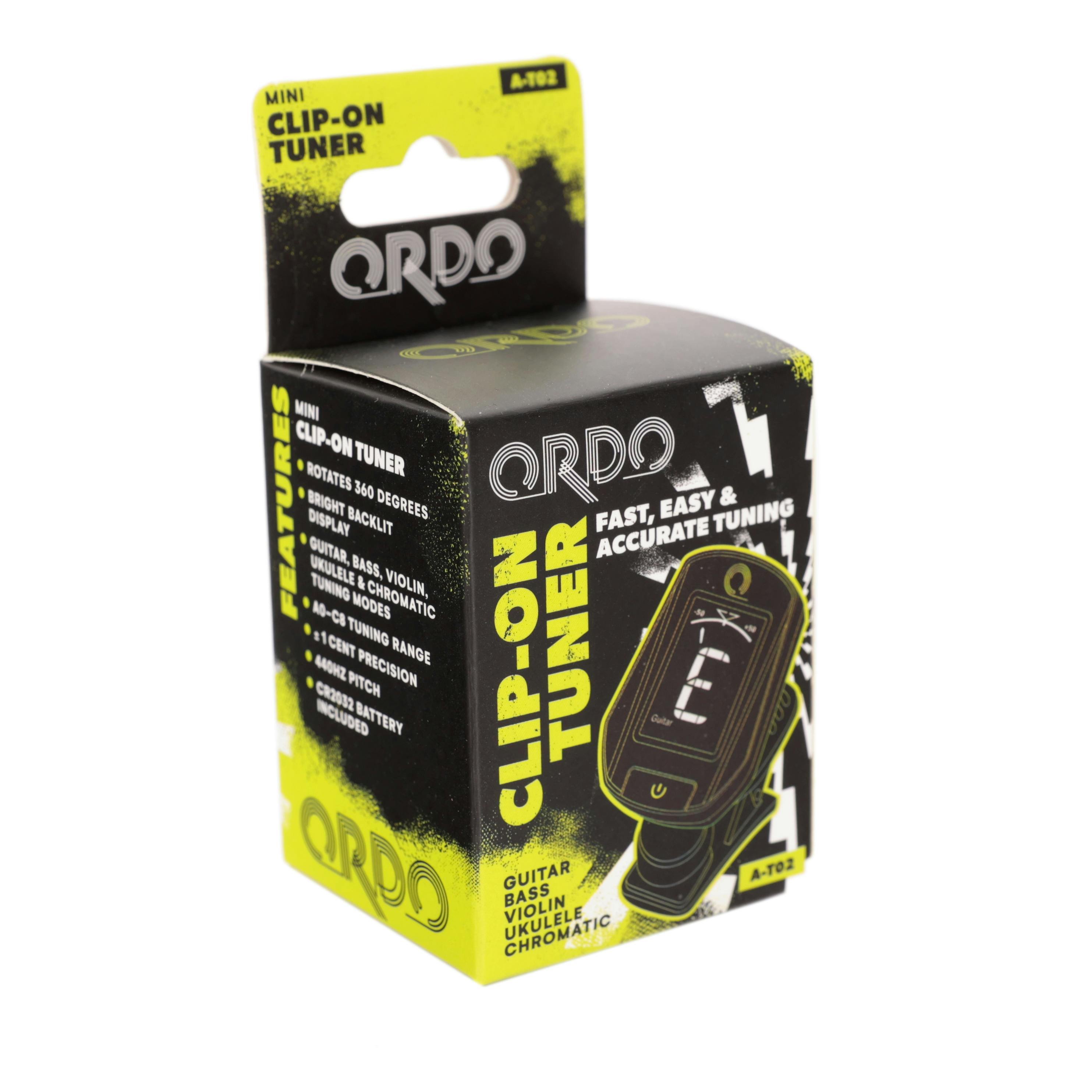 Ordo A-T02 Mini Clip-On Tuner for Guitar, Bass, Violin & Ukulele - TTA-T02-Ordo-A-T02-Clip-On-Tuner-Boxed.jpg