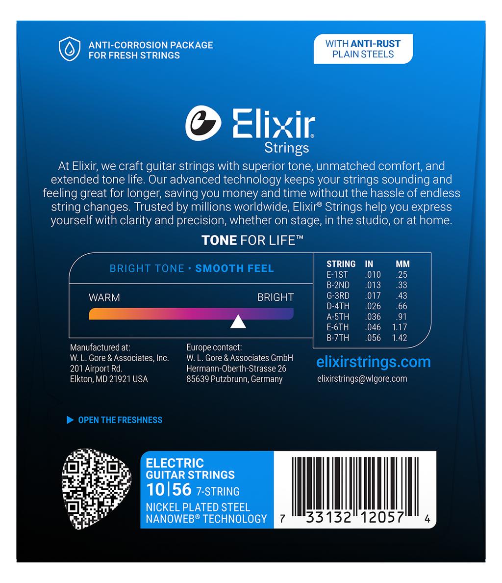 Elixir Nanoweb 10-56 Medium 7 String Set For Electric Guitar - E12057-1.jpg