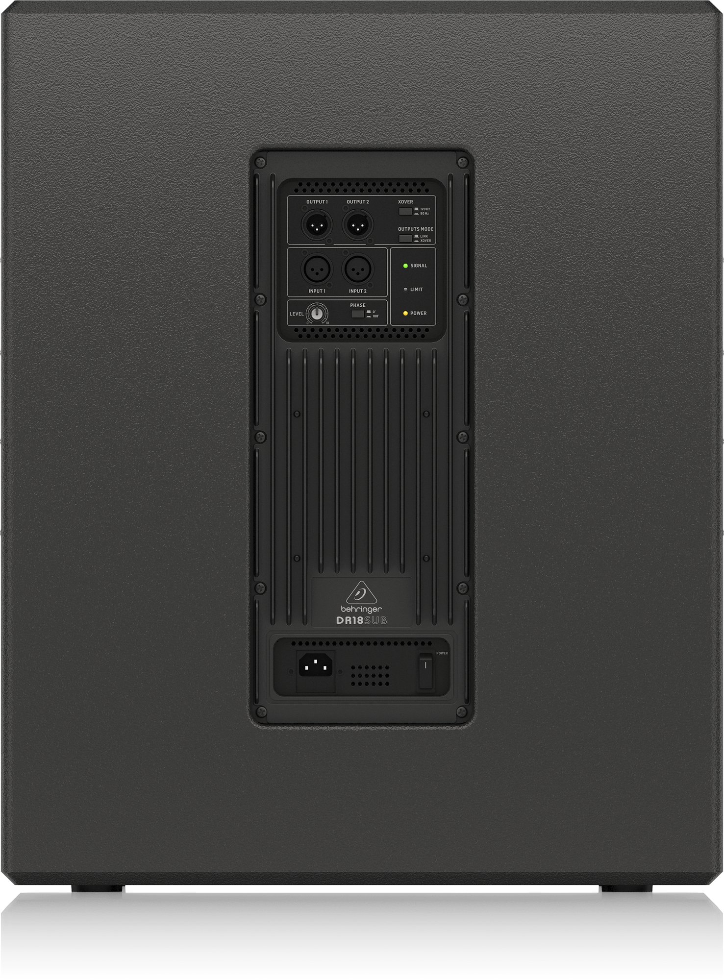 Behringer DR18SUB - Active 2.4kW Peak 18" PA Subwoofer with Built-In Stereo Crossover - 458323-DR18SUB_P0E41_Rear_XL.jpg