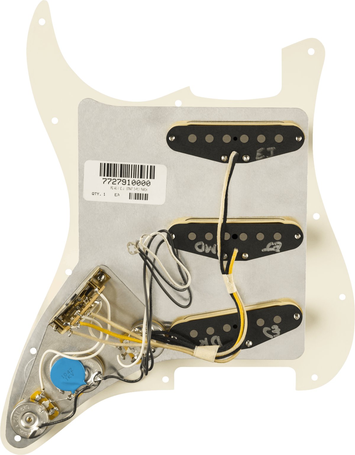 Fender Pre-Wired Strat Pickguard Eric Johnson Signature Parchment 11 Hole PG - 0992248509-0992248509_fen_acc_bck_1_rl.jpg