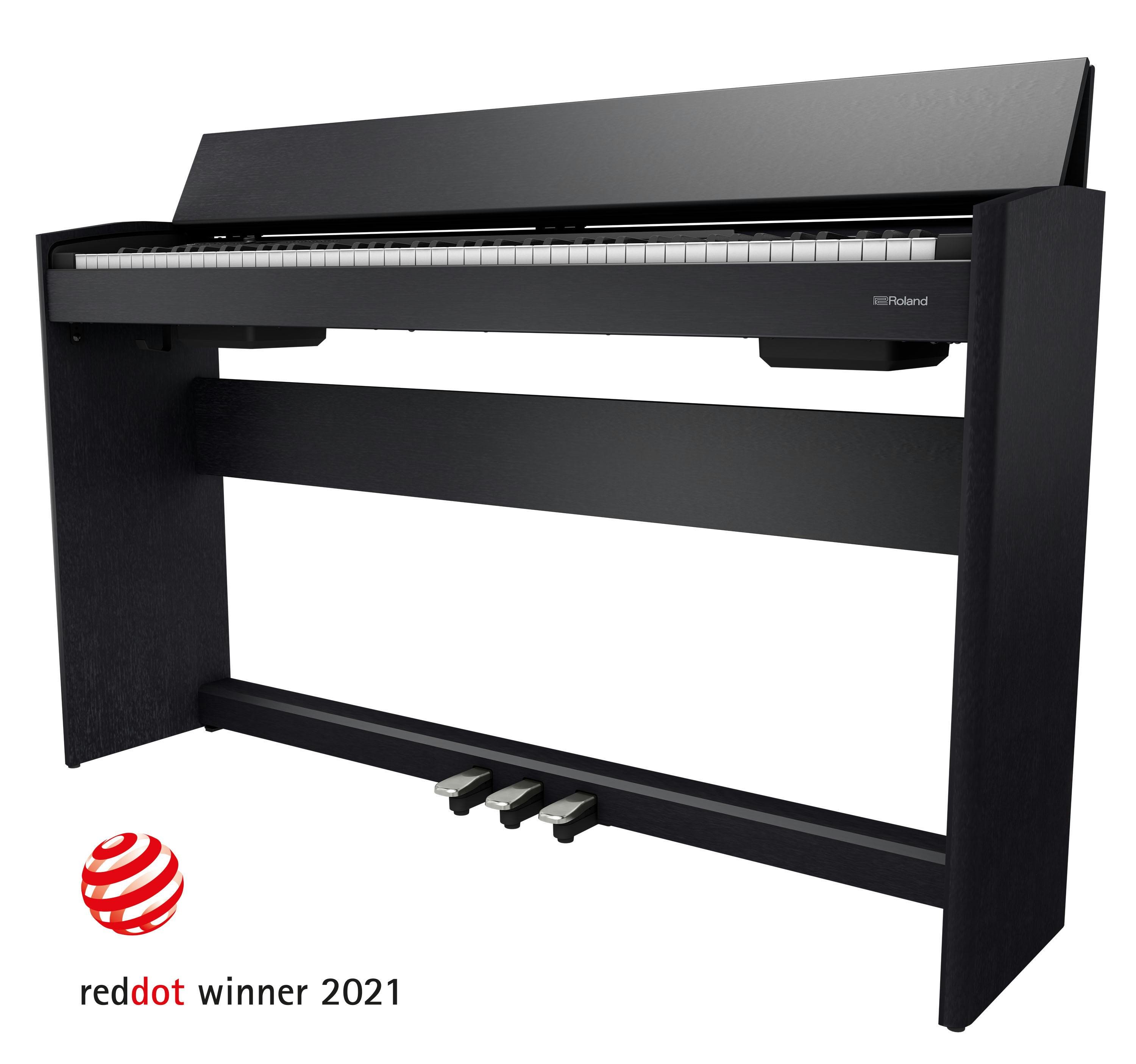Roland F701 - Small Home Digital Piano in Contemporary Black - 440372-121120_F701_CB_HERO_F1 - RED DOT AWARD.jpg