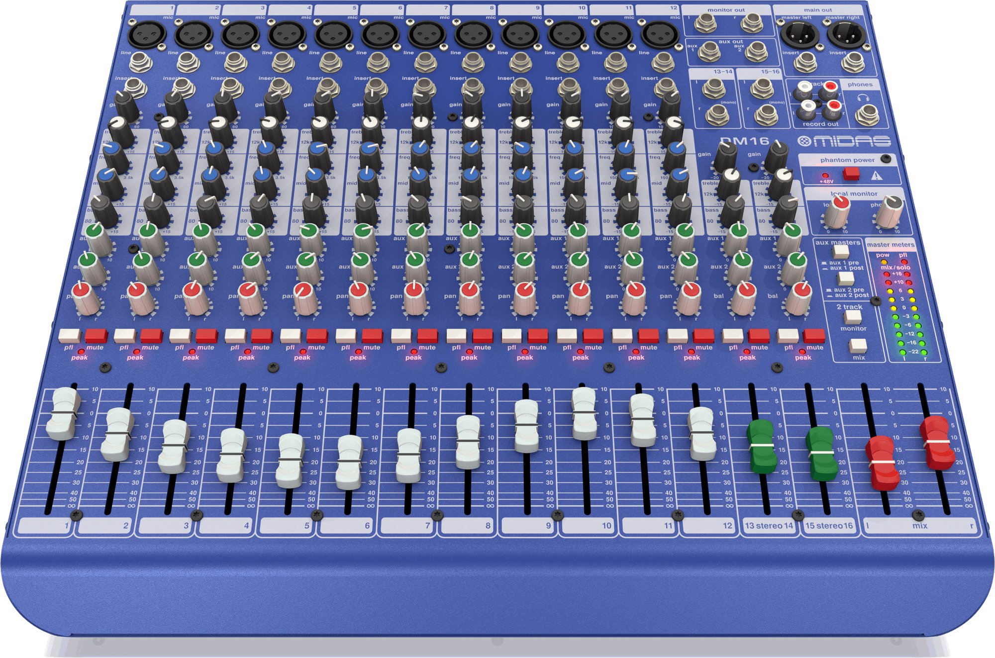 Midas DM16 16 Input Analog Live and Studio Mixer with Midas