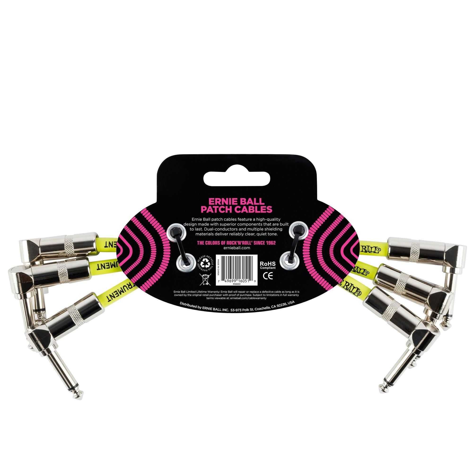Ernie Ball 6" Angle to Angle patch cable 3 pack in white - 353565-P06051-back.jpg