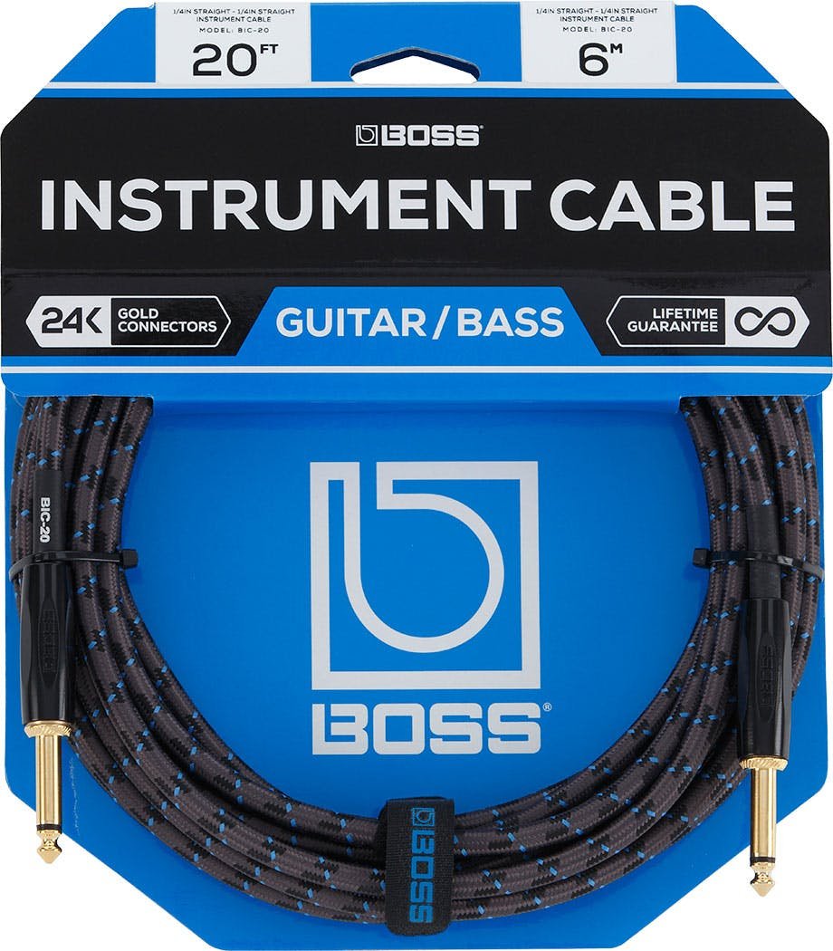 Boss BIC-20 20ft/6m Instrument Cable, Straight/Straight - 387429-Boss-BIC-20-2.jpg