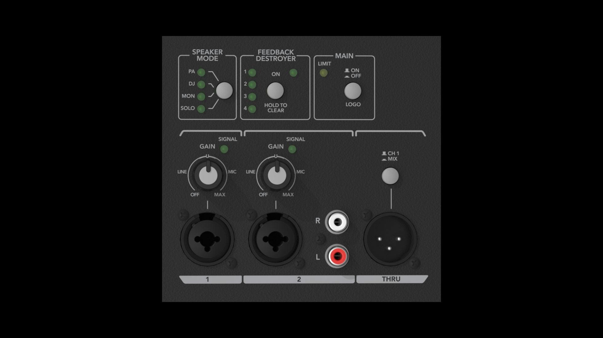 Mackie SRM550 1600W 12" Active PA Speaker w/ HD Audio Processing - 328820-srm550_rear_panel.jpg