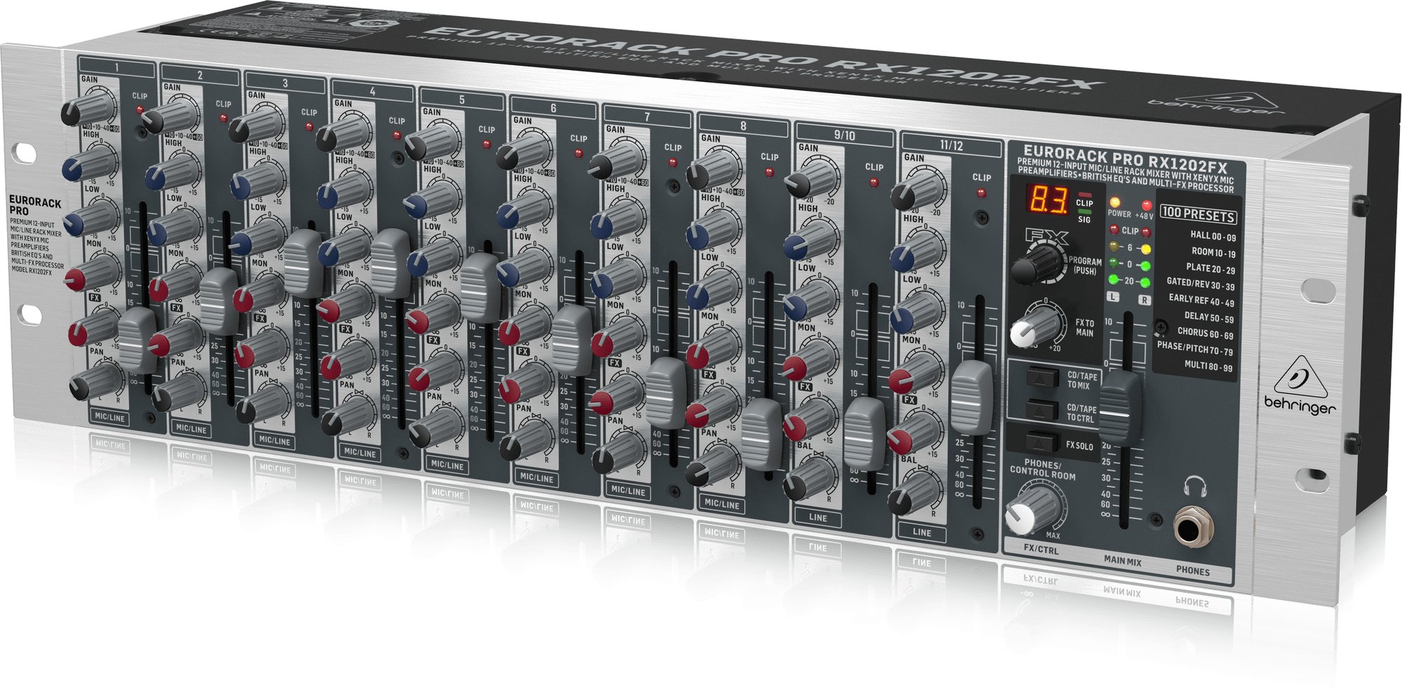 配信機器・PA機器・レコーディング機器 Behringer EURORACK PRO RX1202FX Behringer Eurorack RX1202FX V2 Pro Mixer at Gear4music