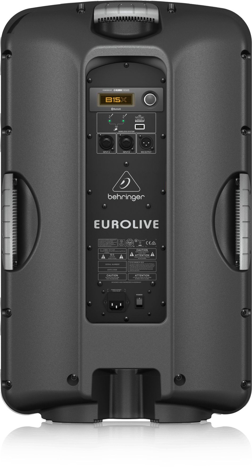 Behringer B15X 1000 Watt 2 Way 15" Powered Loudspeaker with Digital Mixer - 452598-B15X_P0CA4_Rear_XL.jpg