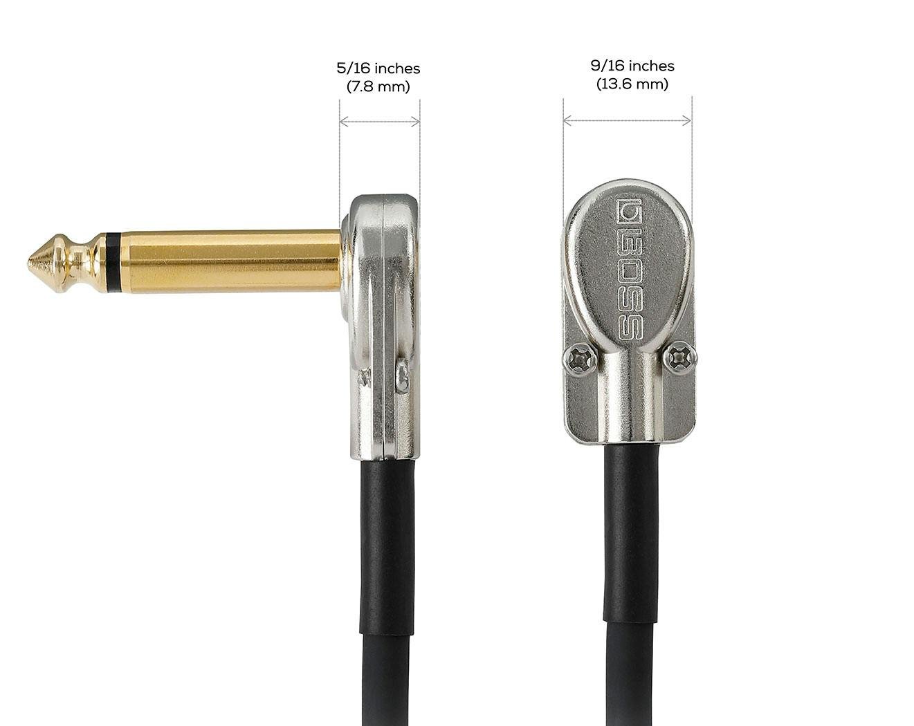 Boss BPC-4-3 4" Patch Cable with Slimline Pancake Plugs - 523744-Boss BPC-4-3 4 Patch Cable with Slimline Pancake Plugs 2.jpg