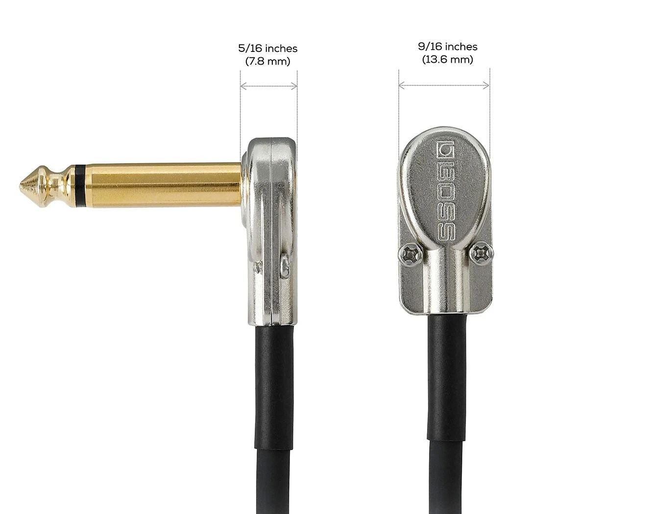 Boss BPC-4-3 4" Patch Cable with Slimline Pancake Plugs - 523744-Boss BPC-4-3 4 Patch Cable with Slimline Pancake Plugs 2.jpg