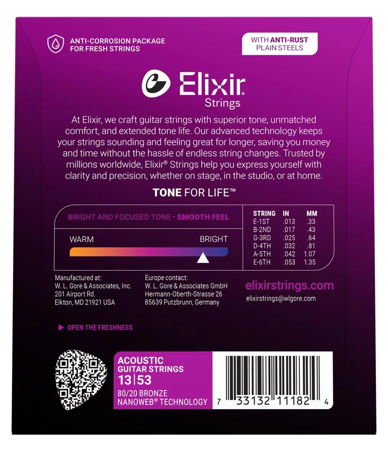 Elixir HD Light Acoustic 80 20 Bronze Strings 13 - 53 - ELIX11182-2.jpg
