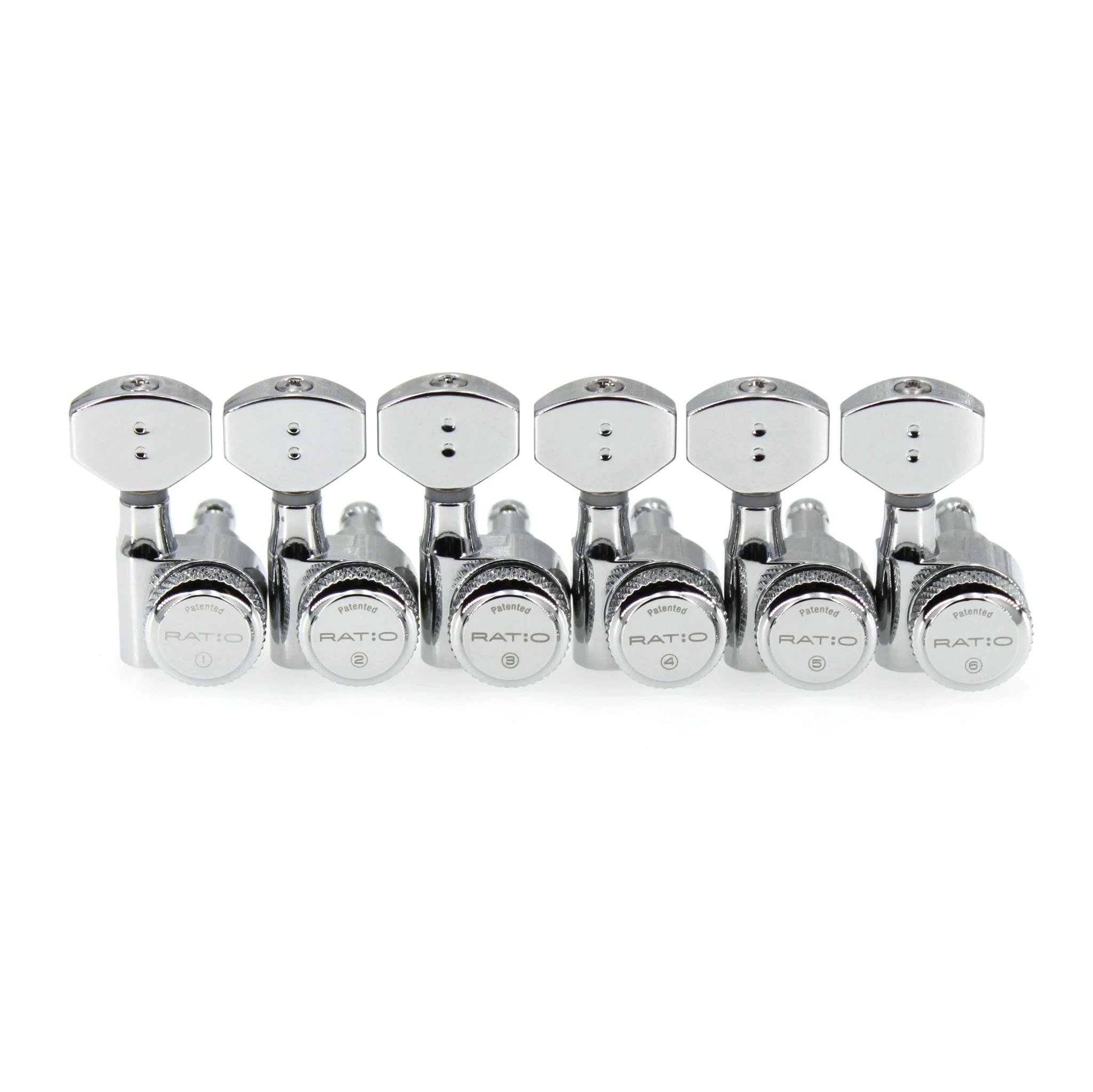 Graphtech Ratio Staggered Electric Locking 6 in-line Machine Heads in Chrome - 499572-1647852561490.jpg
