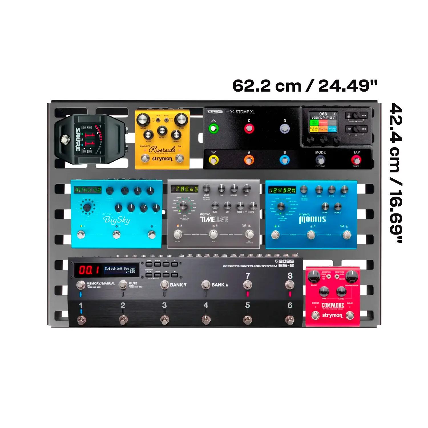 Rockboard CINQUE 5.2 Pedalboard with Gig Bag - RBO-B-52-CINQUE-B-Diagram.jpg